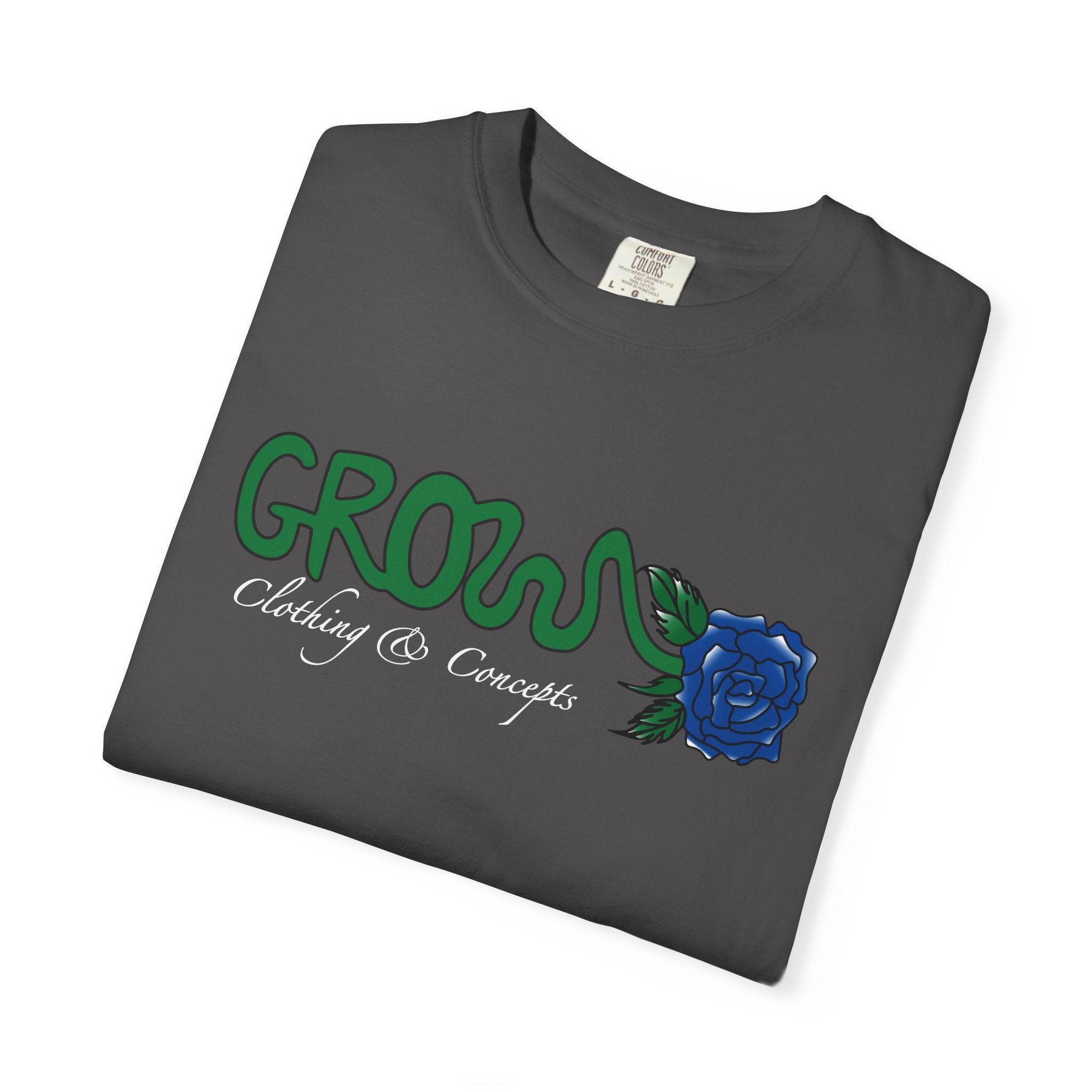Grows high quality soft cotton T-Shirt, relaxed fit, blue & red rose, unisex, Limited