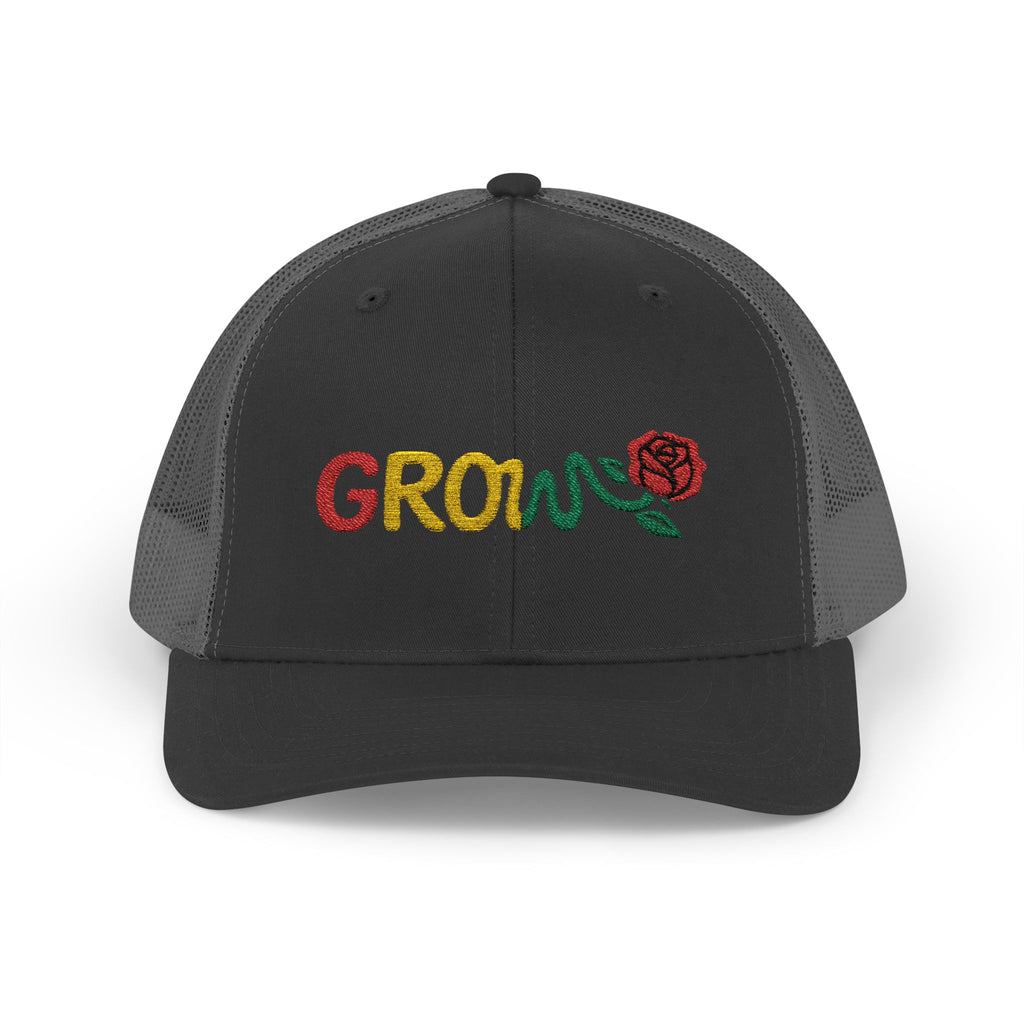 Grow Clothing™ Embroidered Rasta Snapback Trucker Hat - Good Quality - Positive Streetwear