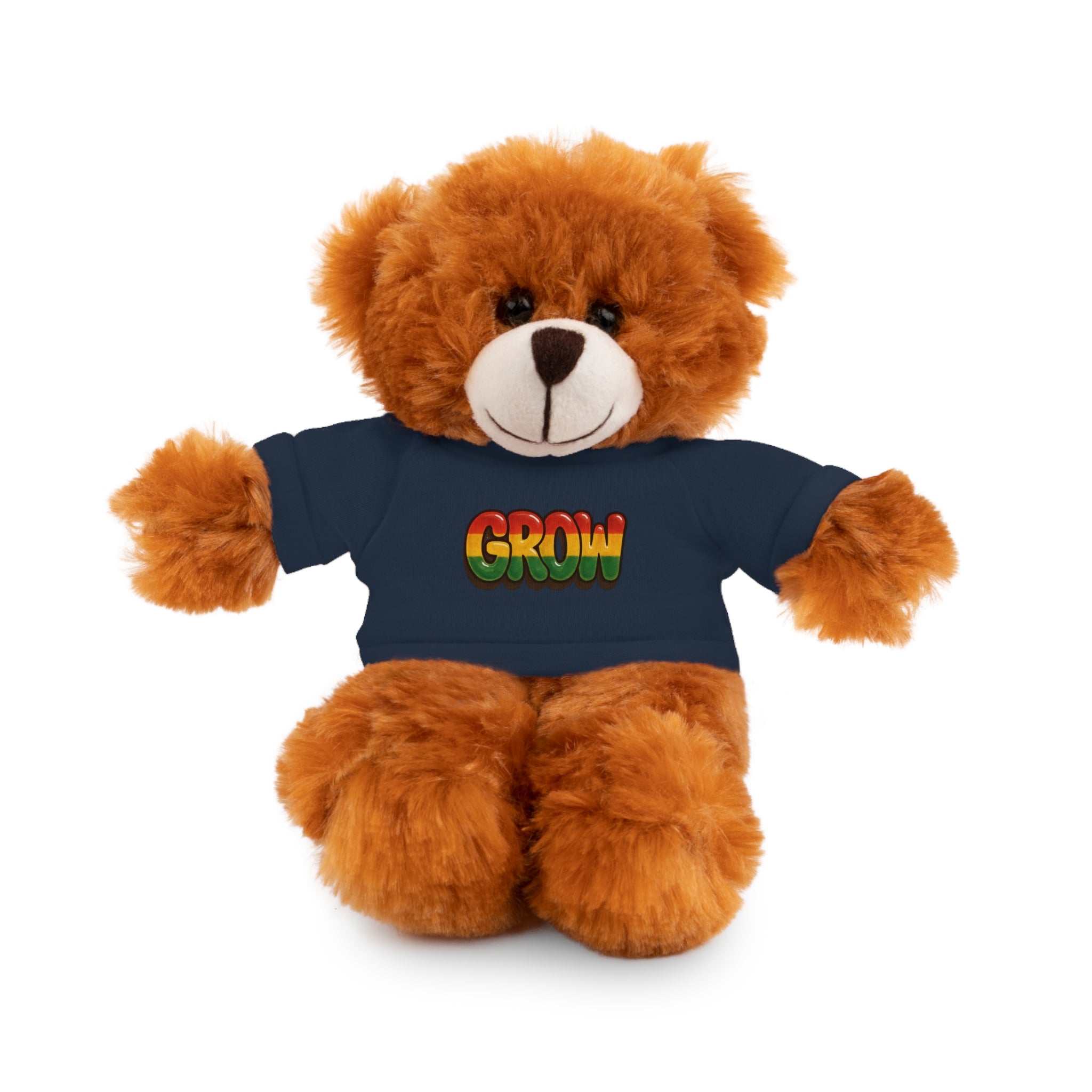 Grow Clothing™ - Rasta Bubble Shirt on your favorite Stuffed Animal, Cute Plush Toy, Gift for Kids, Motivational Bear, Birthday Present, Huggable Friend, Inspiring Decor