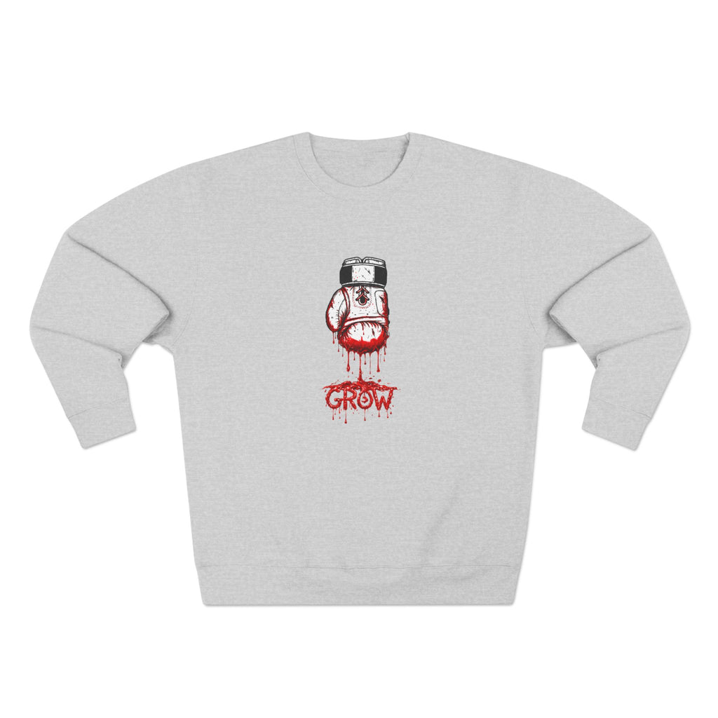 The Grow Clothing™ | Boxing-Themed Crewneck Sweatshirt | 'God Rewarding Our Work' Back