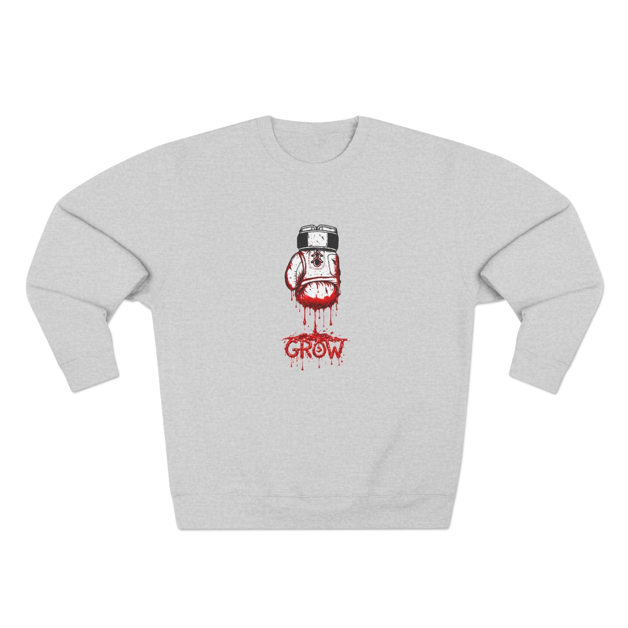 The Grow Clothing™ | Boxing-Themed Crewneck Sweatshirt | 'God Rewarding Our Work' Back