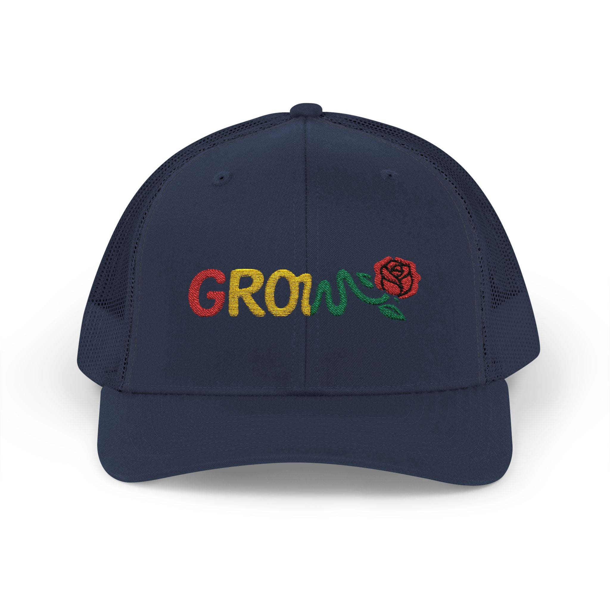 Grow Clothing™ Embroidered Rasta Snapback Trucker Hat - Good Quality - Positive Streetwear