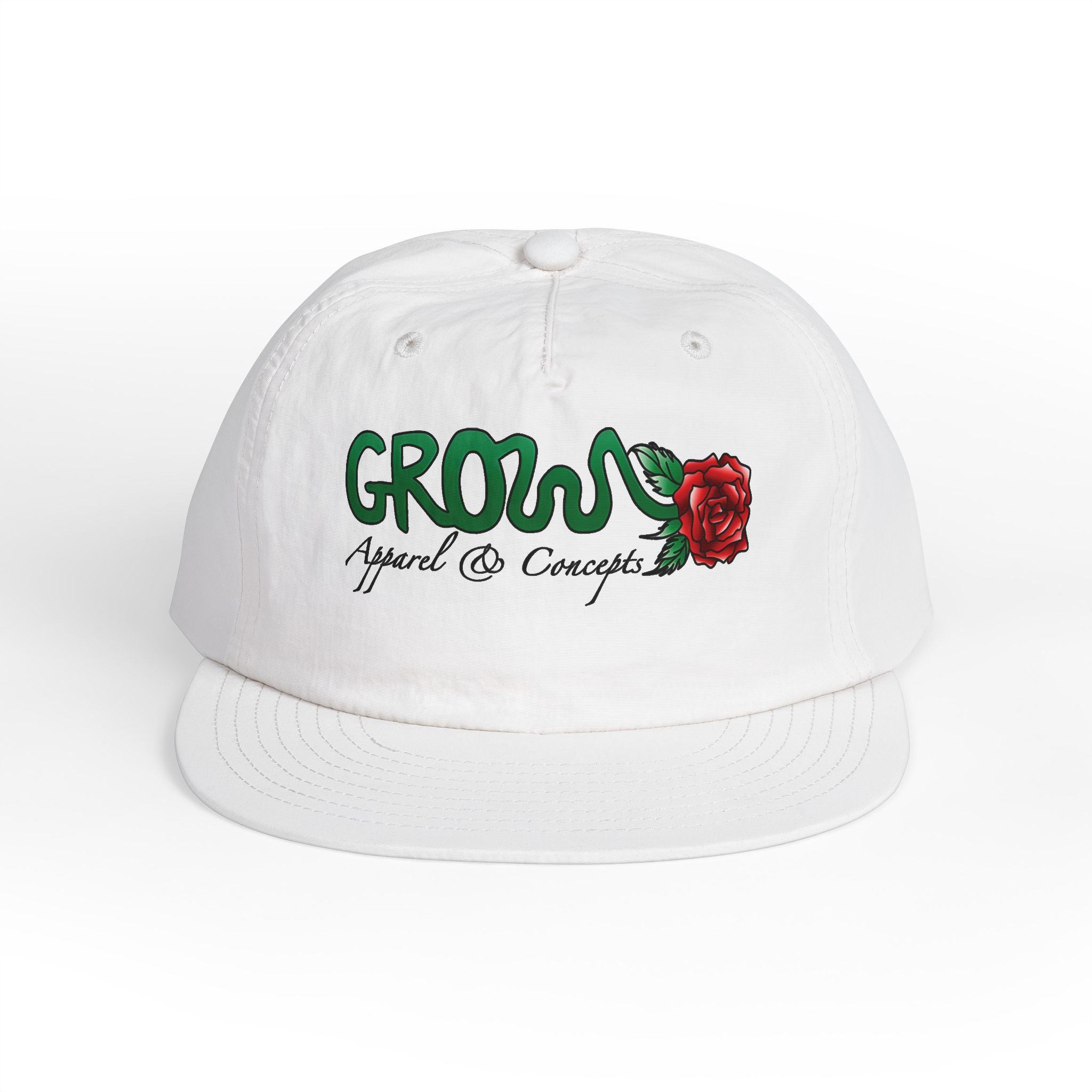 Grow Clothing™  Iconic Surf Cap (printed) was one of our first, unisex, many colors, snapback, nylon, GREAT quality (great surf hat!)