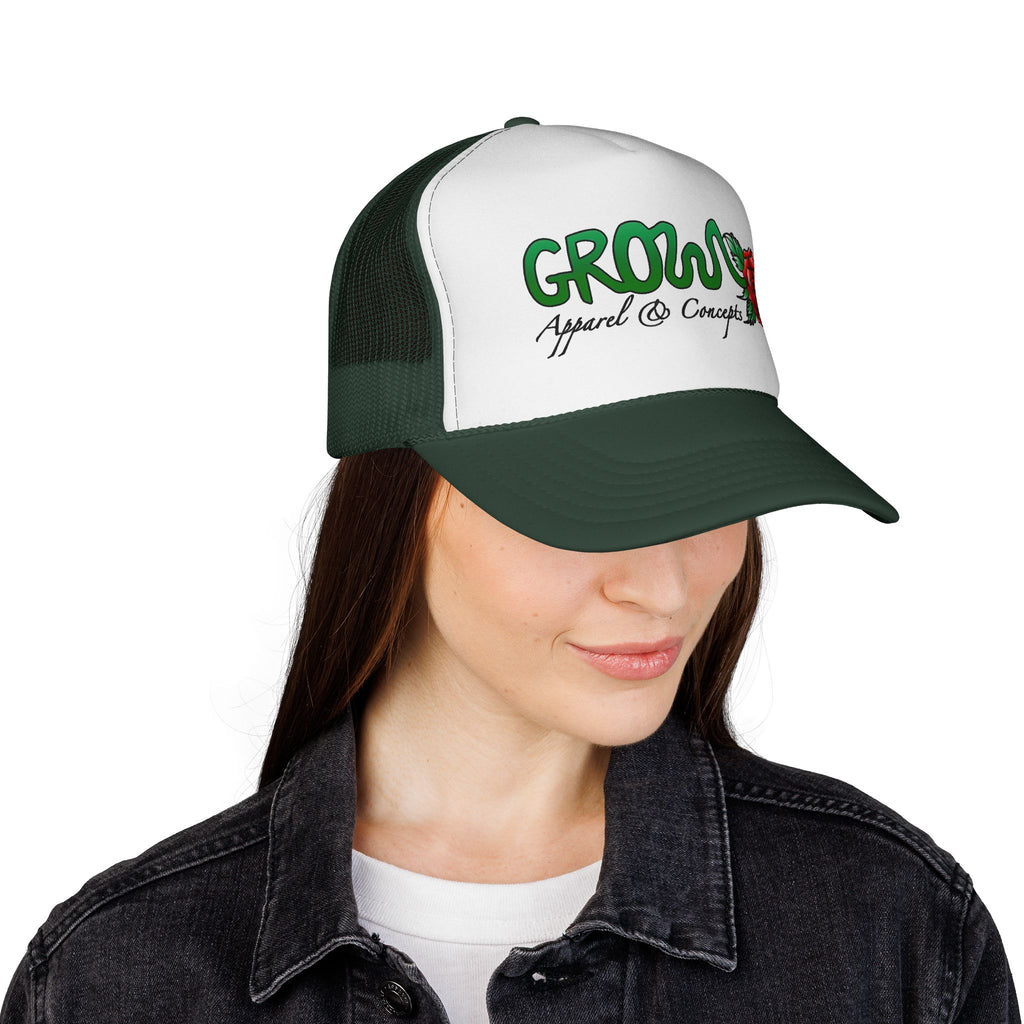 Grow’s THE ICON Trucker hat- non-embroidered streetwear hat, snapback, 20 flat