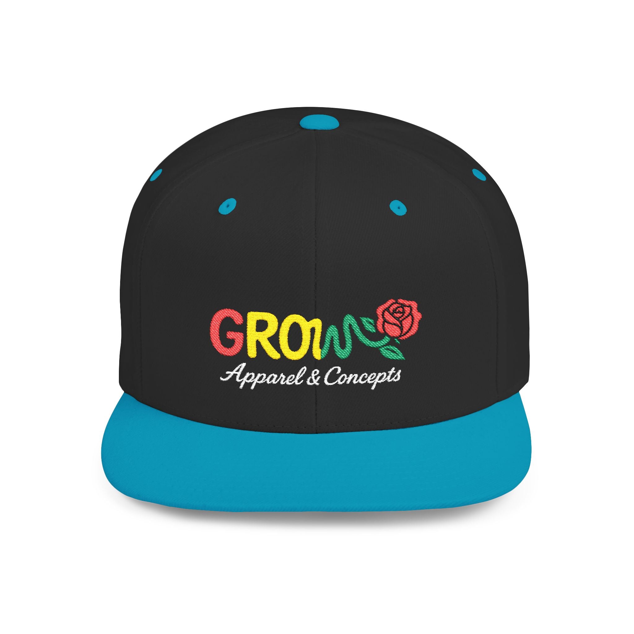 Grow Clothing™ Famous Embroidered UNISEX Flat Bill Snapback Cap style + comfort