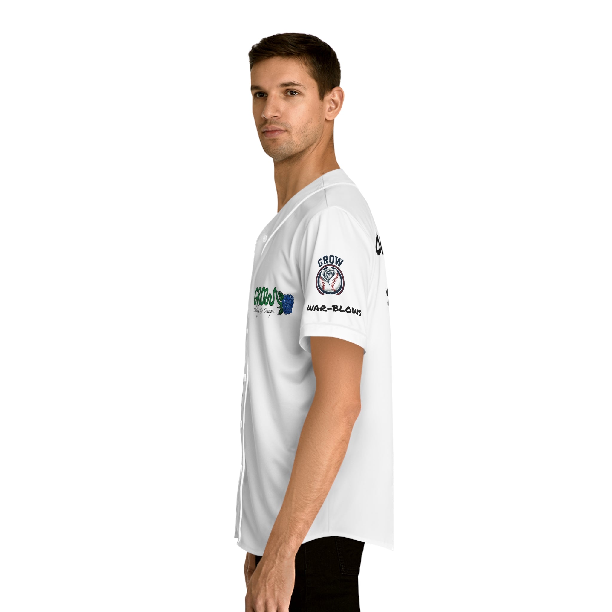 Grow Baseball Jersey - Heroes Stop War-War Blows-Positive Streetwear w/a message