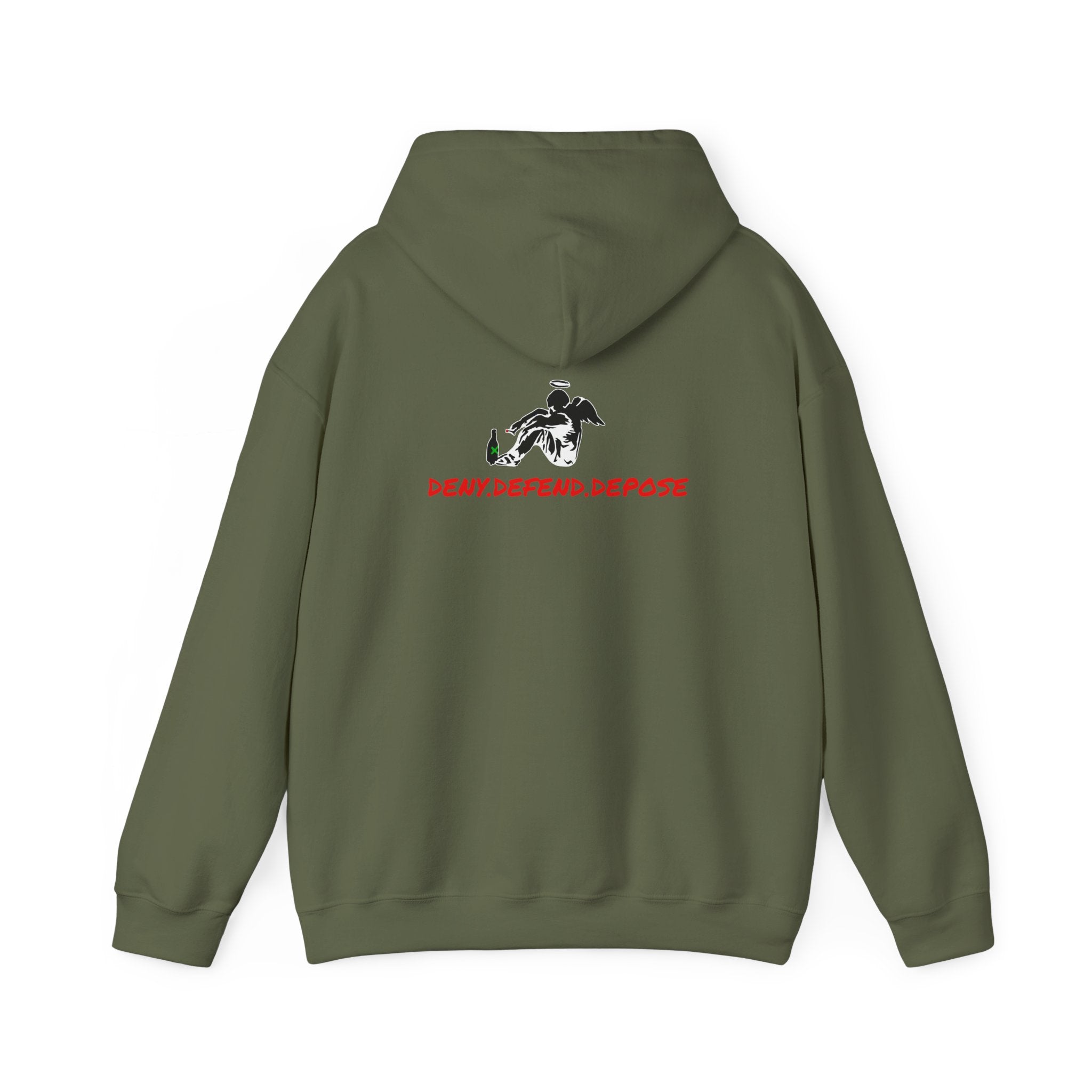 Grow Clothing™ Deny Defend Depose Hoodie, Anti CorporateGreed + Banksy Design - We are the Change - Expose the Greed Stand with the USA