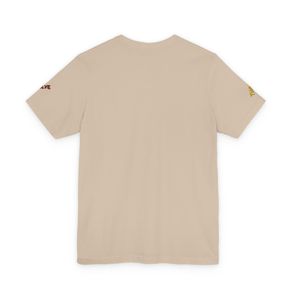 Grow Unisex embroidered Jersey Tee, positive streetwear, Evolve & Thrive on Sleeves