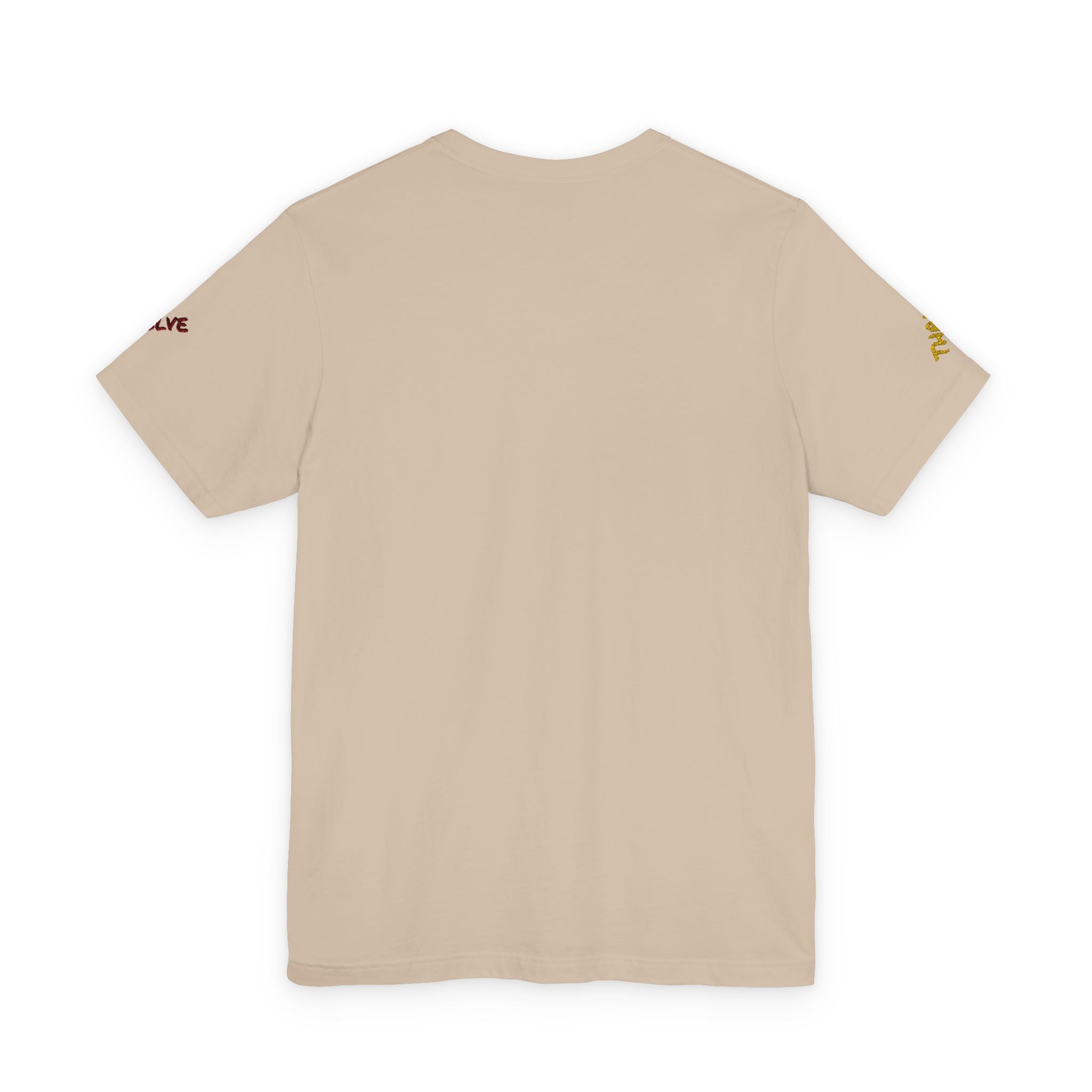 Grow Unisex embroidered Jersey Tee, positive streetwear, Evolve & Thrive on Sleeves