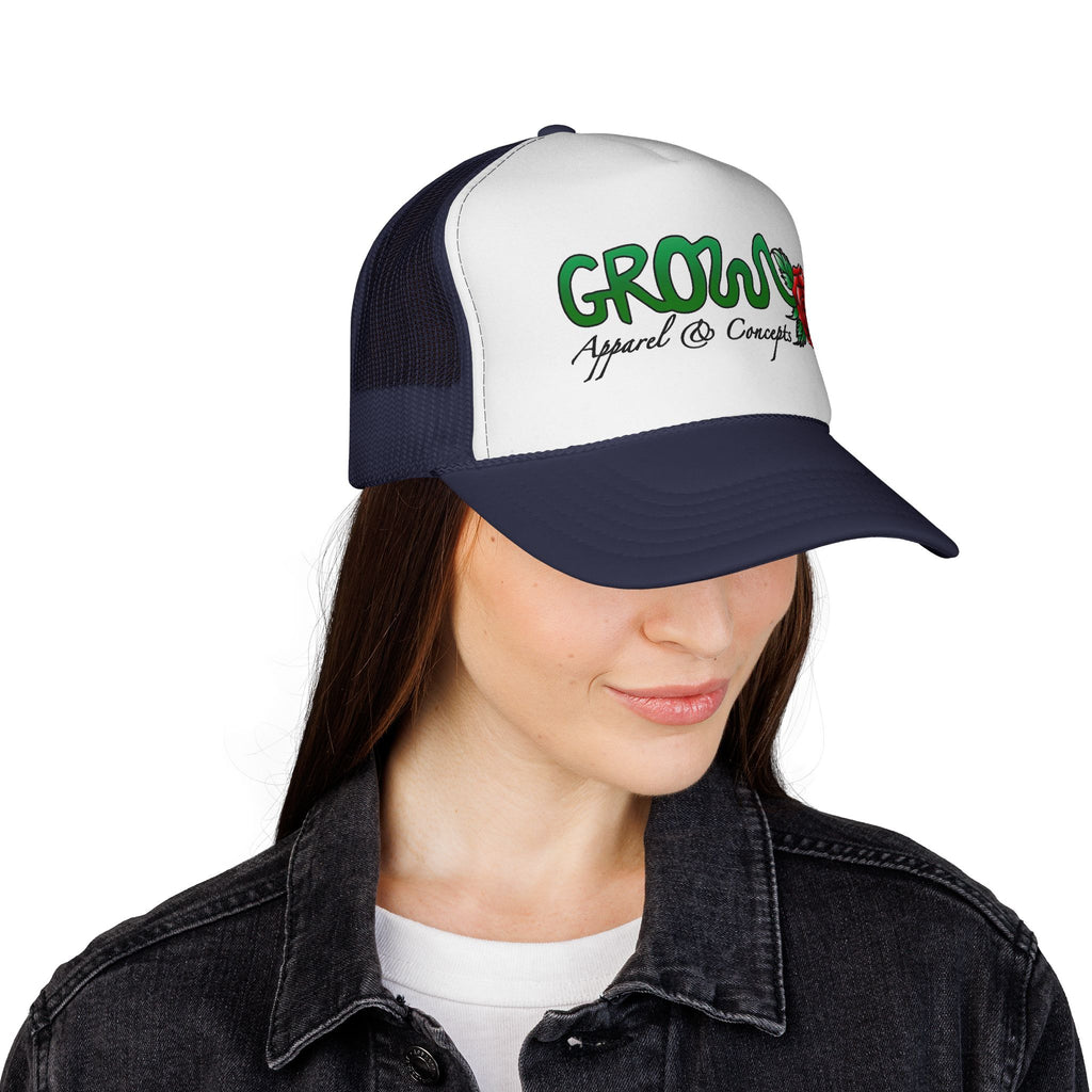 Grow’s THE ICON Trucker hat- non-embroidered streetwear hat, snapback, 20 flat