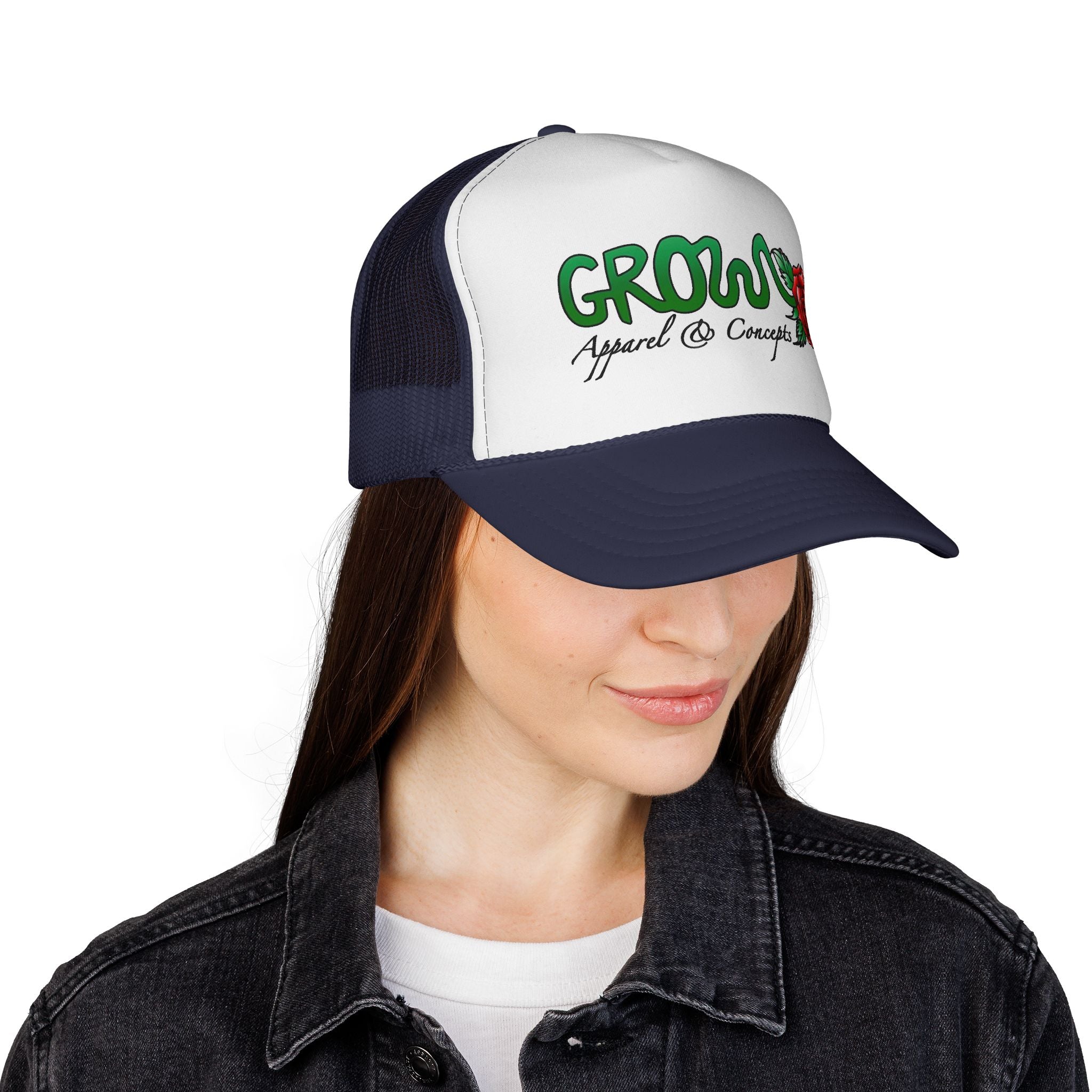 Grow’s THE ICON Trucker hat- non-embroidered streetwear hat, snapback, 20 flat