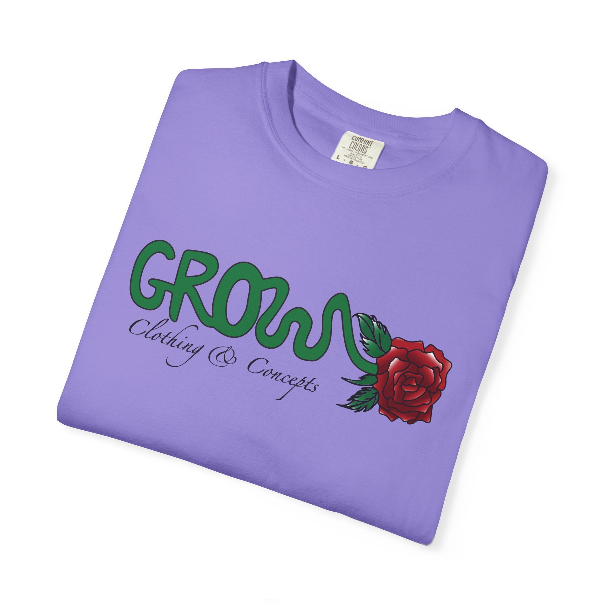 Grows high quality soft cotton T-Shirt, relaxed fit, blue & red rose, unisex, Limited