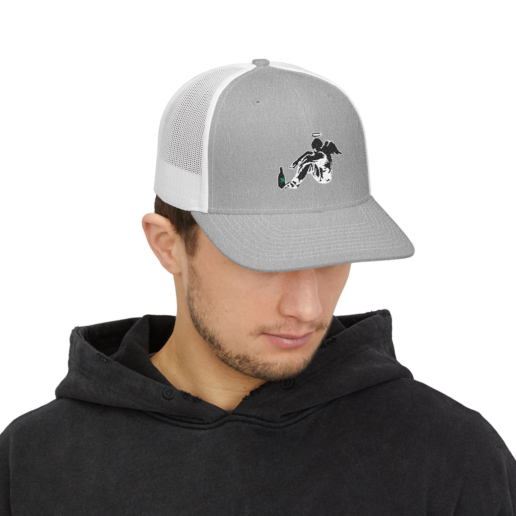 The Grow Clothing™  Embroidered Trucker Cap - Banksy Design on Trucker hat. Streetwear. On Sale!