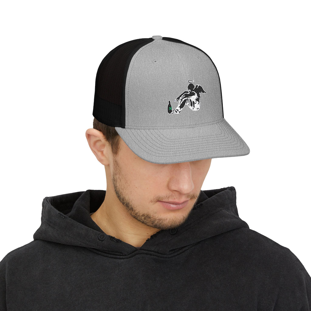 The Grow Clothing™  Embroidered Trucker Cap - Banksy Design on Trucker hat. Streetwear. On Sale!