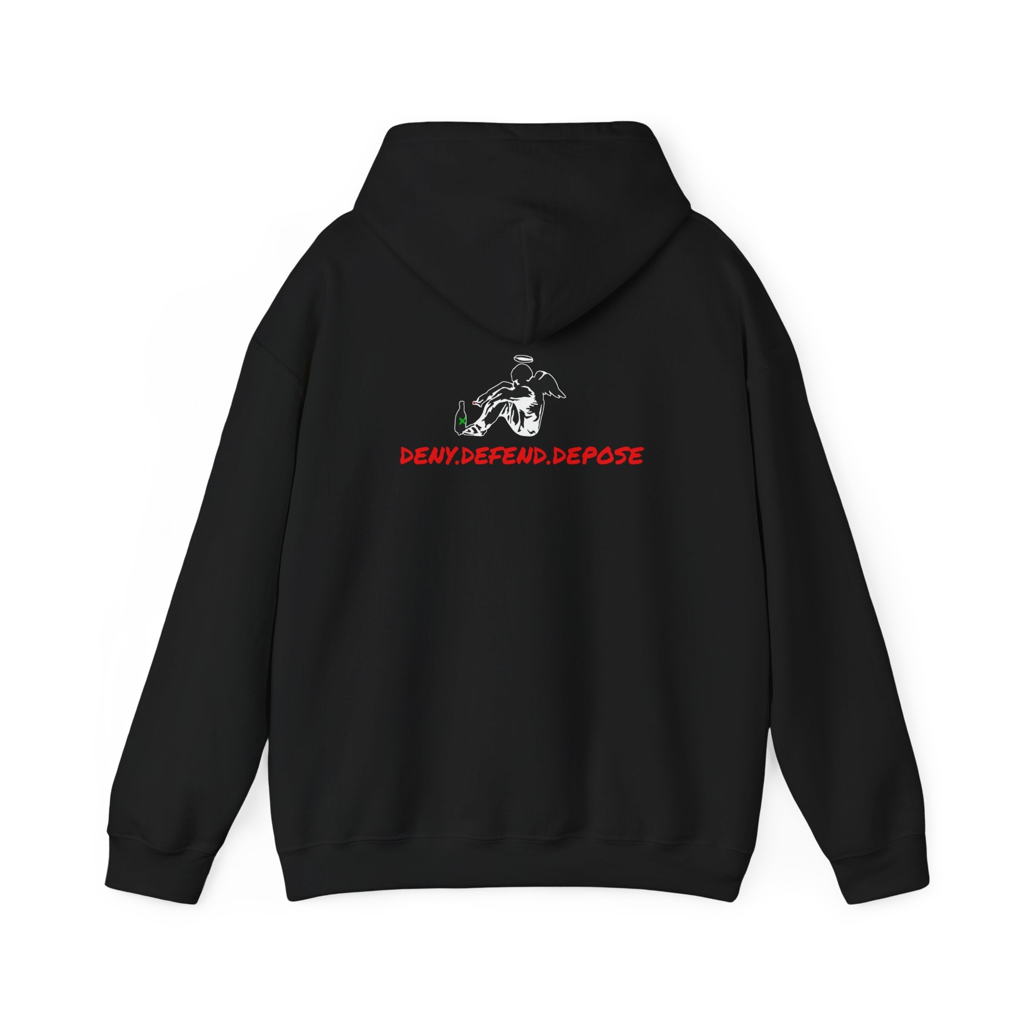 Grow Clothing™ Deny Defend Depose Hoodie, Anti CorporateGreed + Banksy Design - We are the Change - Expose the Greed Stand with the USA