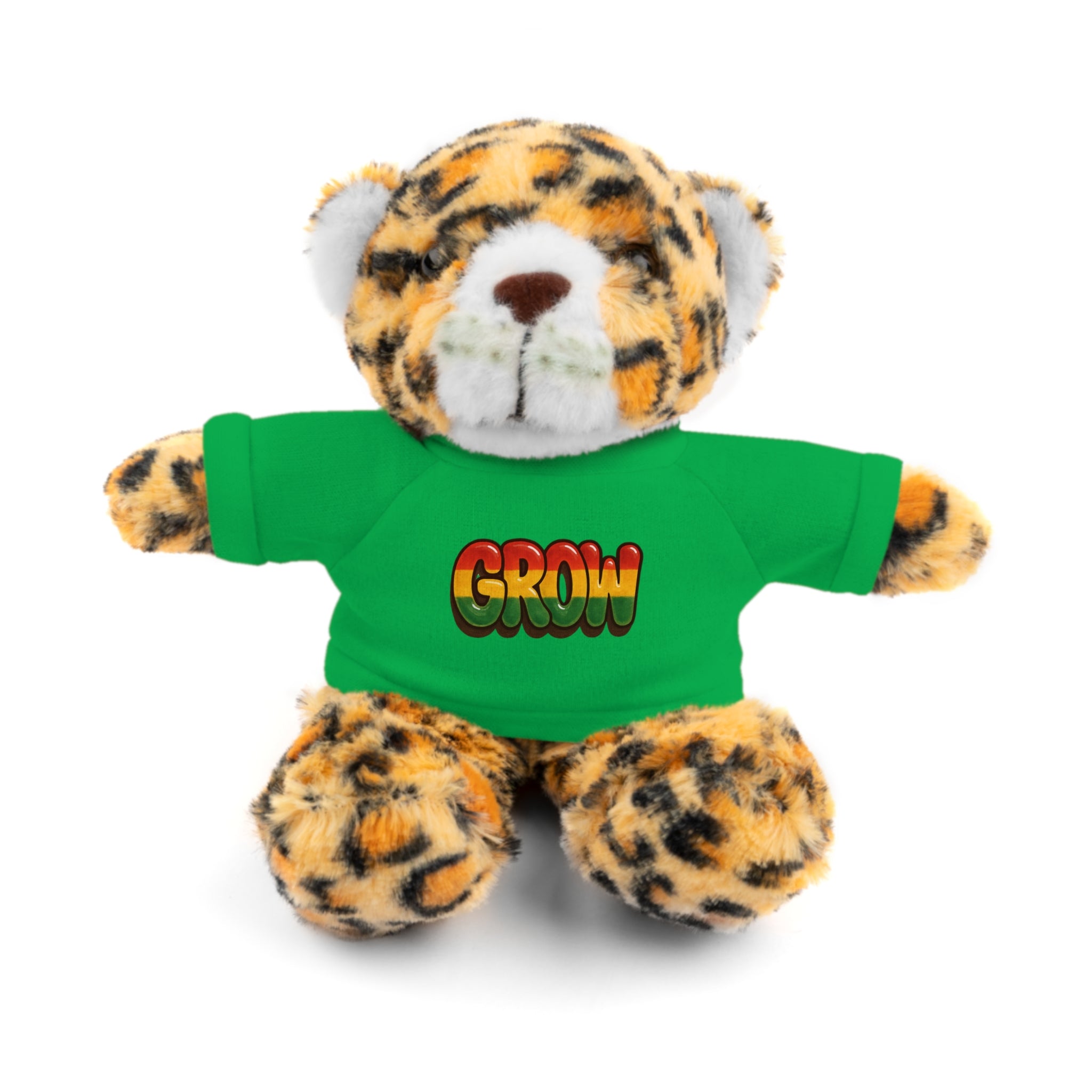 Grow Clothing™ - Rasta Bubble Shirt on your favorite Stuffed Animal, Cute Plush Toy, Gift for Kids, Motivational Bear, Birthday Present, Huggable Friend, Inspiring Decor
