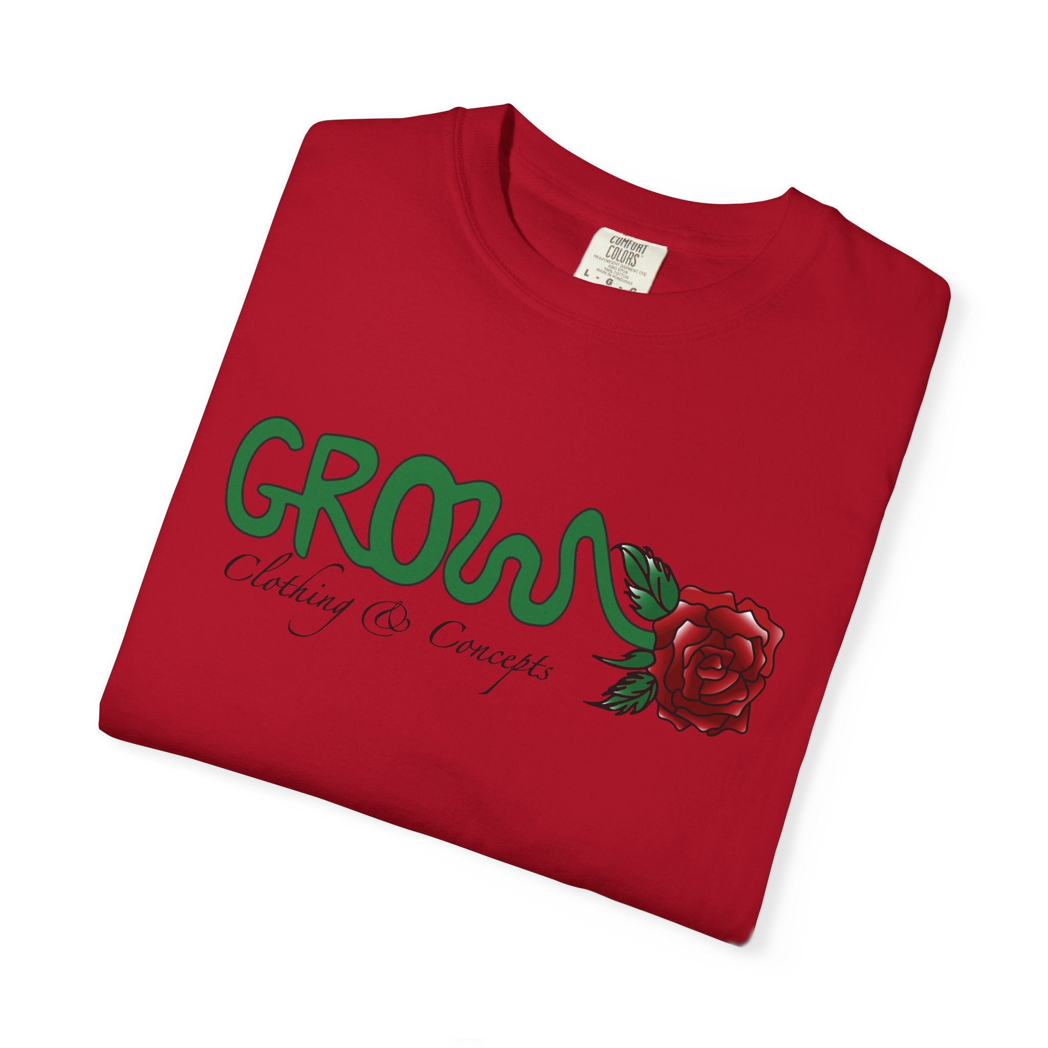 Grows high quality soft cotton T-Shirt, relaxed fit, blue & red rose, unisex, Limited