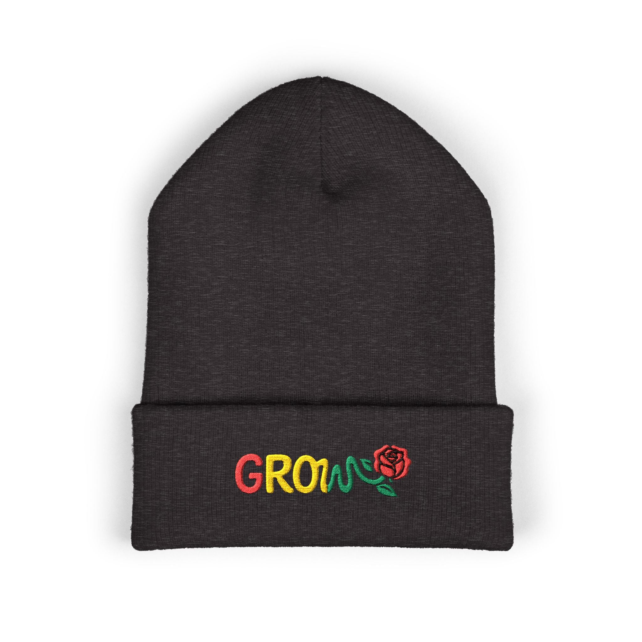Embroidered Grow Beanie, Warm Knitted Hat, Cozy Winter Accessory, Gift for Nature Lovers, Fall Fashion, Beanie for All Occasions
