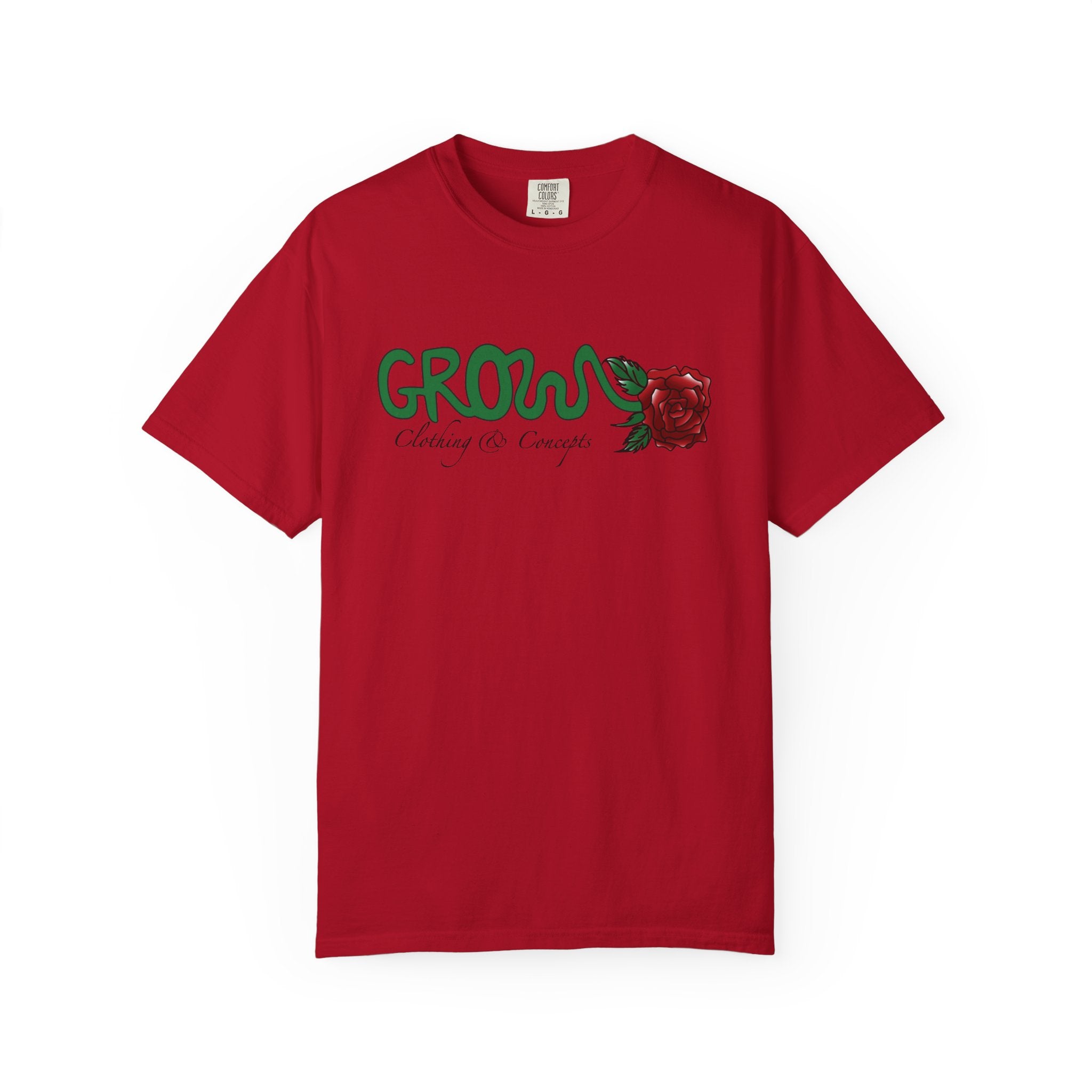 Grows high quality soft cotton T-Shirt, relaxed fit, blue & red rose, unisex, Limited