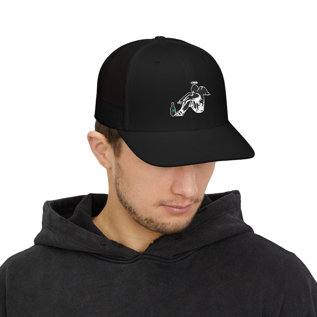 The Grow Clothing™  Embroidered Trucker Cap - Banksy Design on Trucker hat. Streetwear. On Sale!