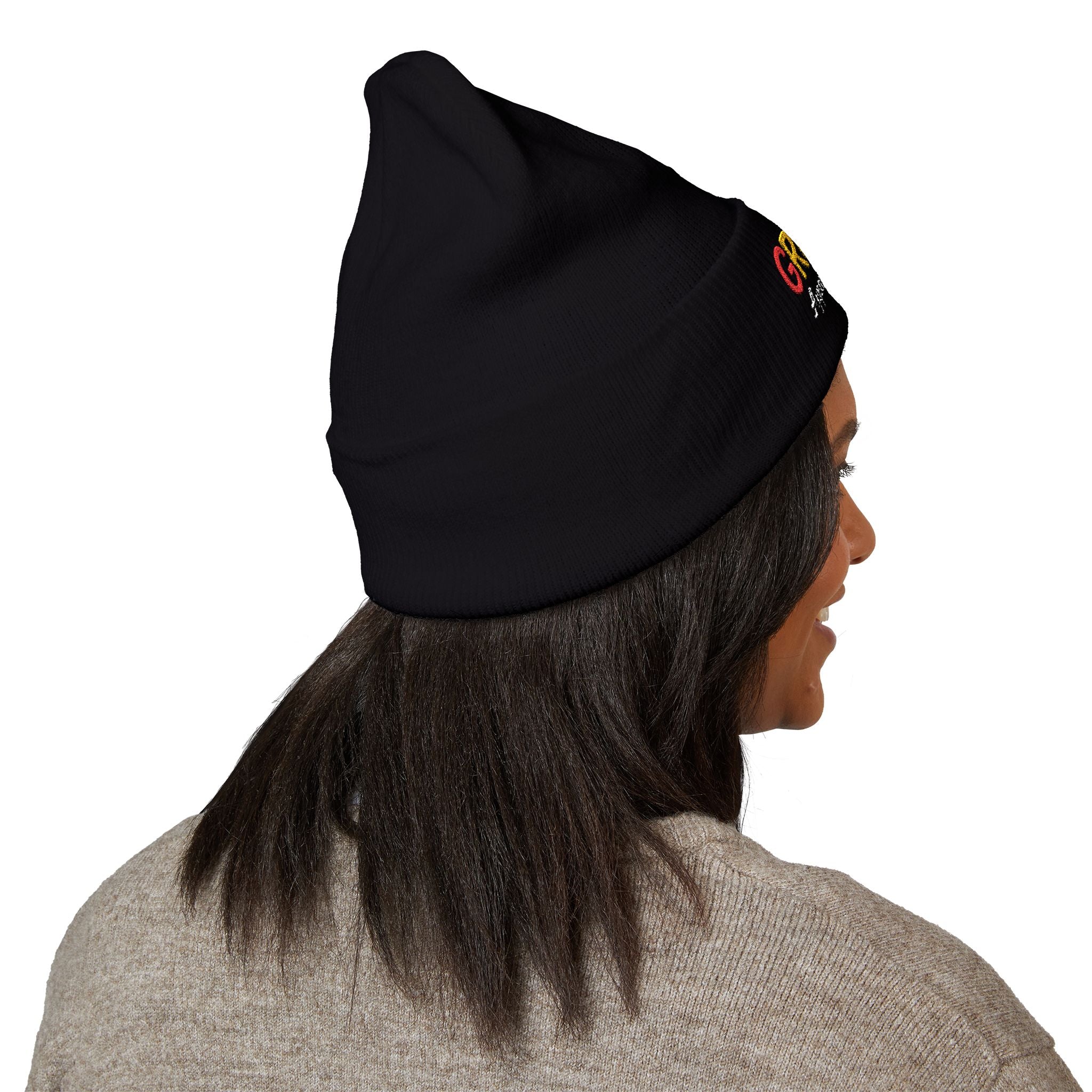 Embroidered Grow Beanie in Rasta Colors - Standout, streetwear, Rasta, Unisex