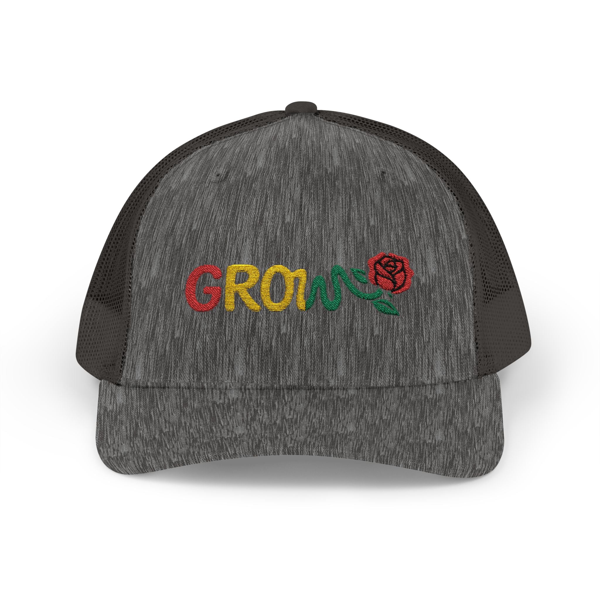 Grow Clothing™ Embroidered Rasta Snapback Trucker Hat - Good Quality - Positive Streetwear