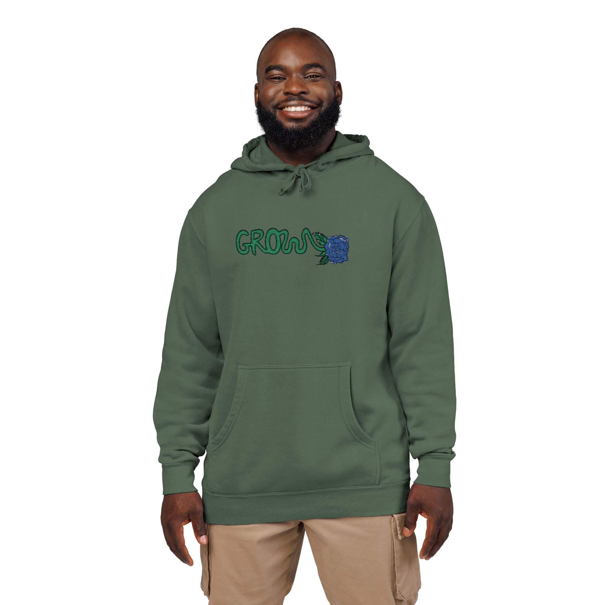 Grow Clothing™Unisex Embroidered Hoodie with Nature-Inspired Design, Cozy Streetwear, Casual Comfort, Excellent Quality