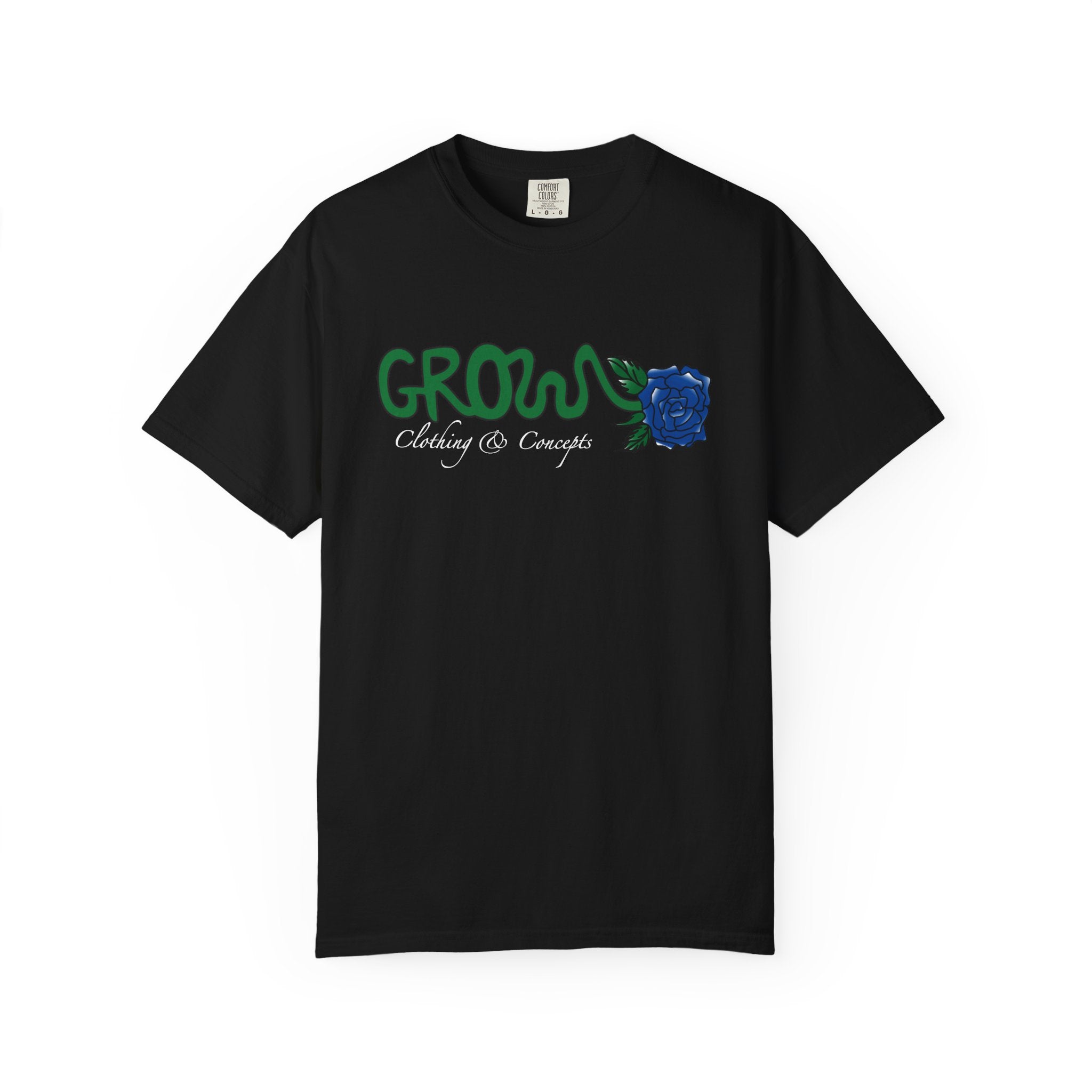 Grows high quality soft cotton T-Shirt, relaxed fit, blue & red rose, unisex, Limited