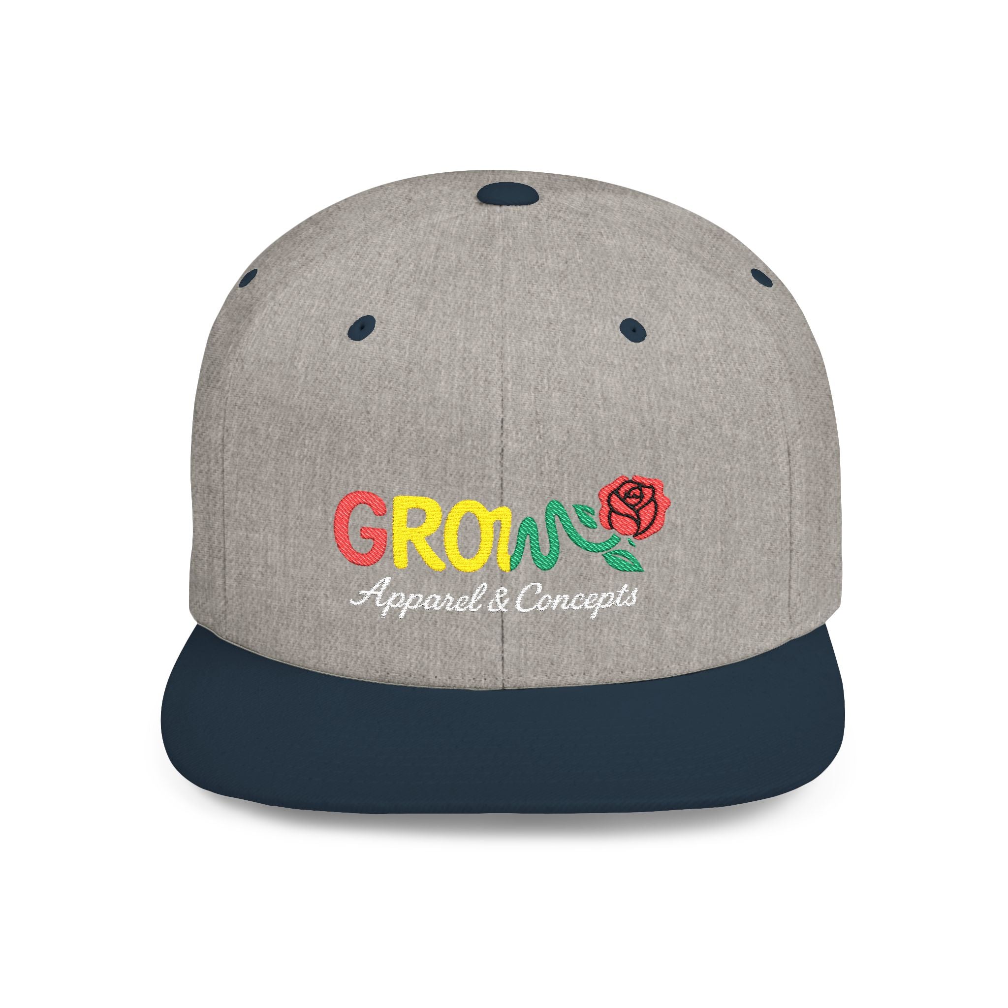 Grow Clothing™ Famous Embroidered UNISEX Flat Bill Snapback Cap style + comfort
