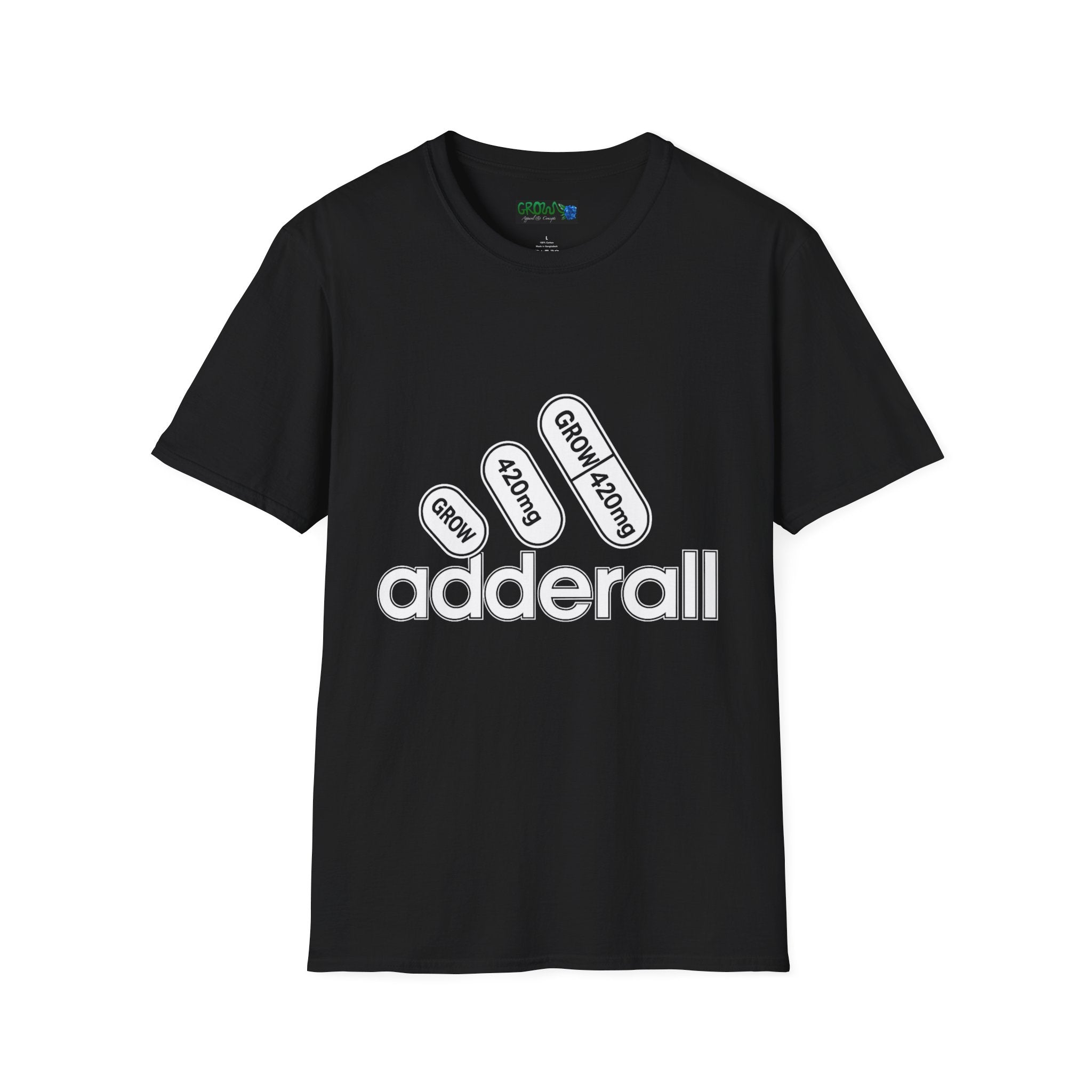 Statement Pill T-Shirt, Adderall Drug Tee, Overprescribed line - Blue Rose
