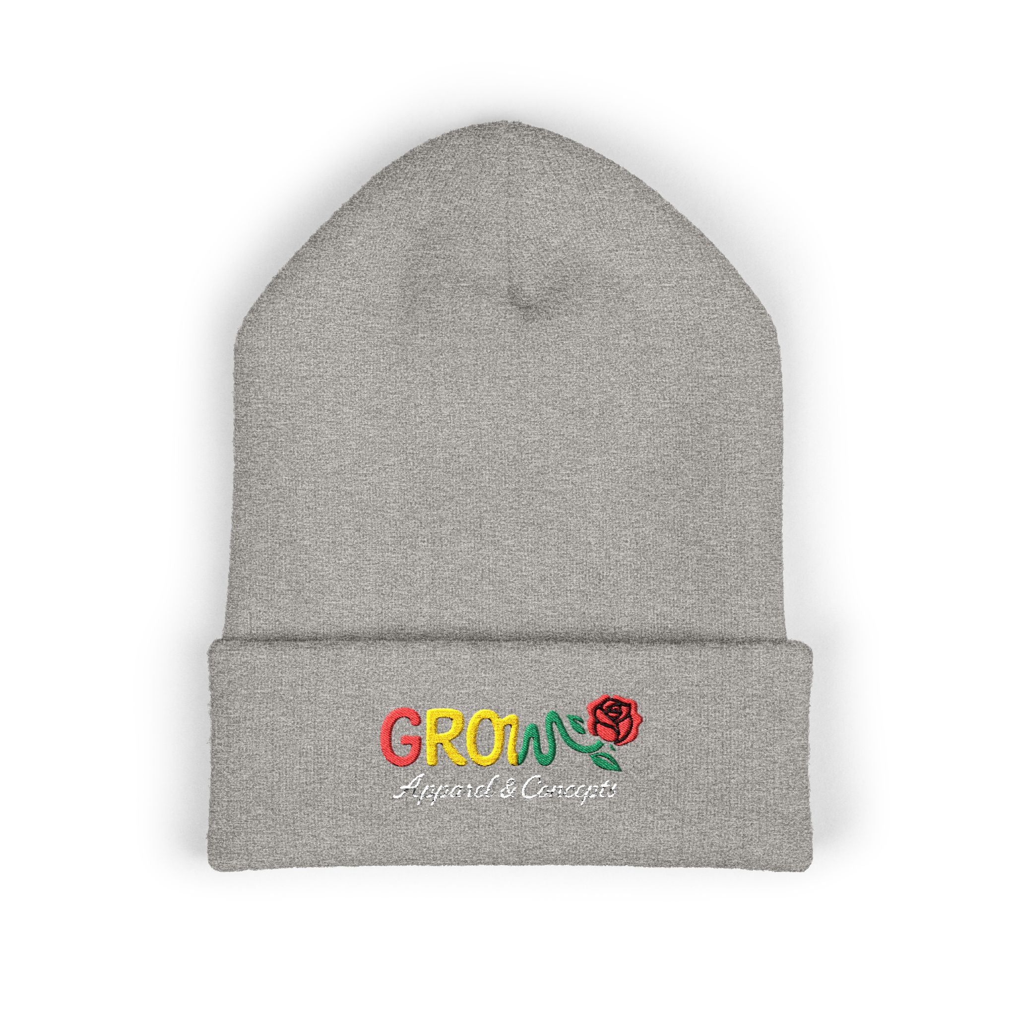 Embroidered Grow Beanie in Rasta Colors - Standout, streetwear, Rasta, Unisex