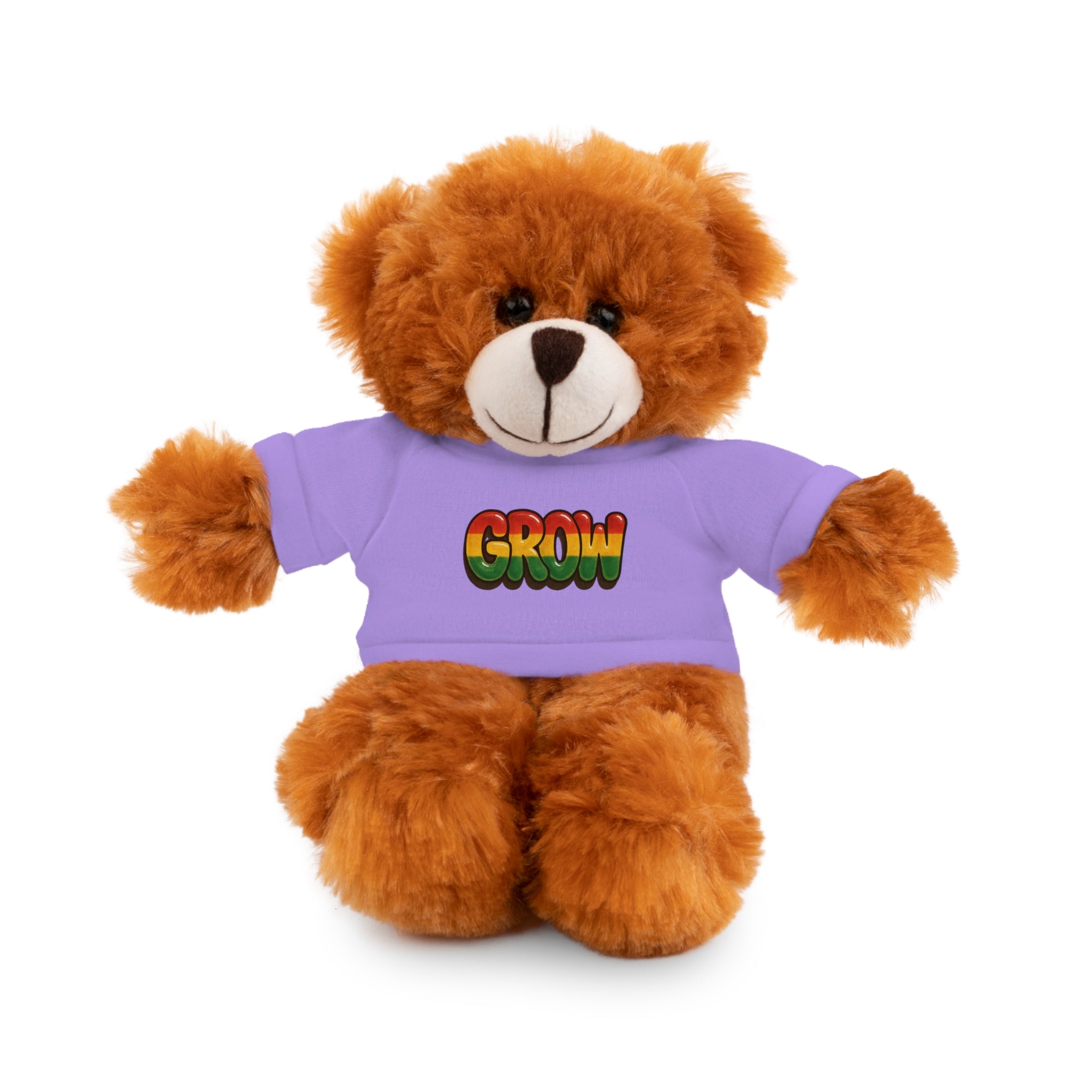 Grow Clothing™ - Rasta Bubble Shirt on your favorite Stuffed Animal, Cute Plush Toy, Gift for Kids, Motivational Bear, Birthday Present, Huggable Friend, Inspiring Decor