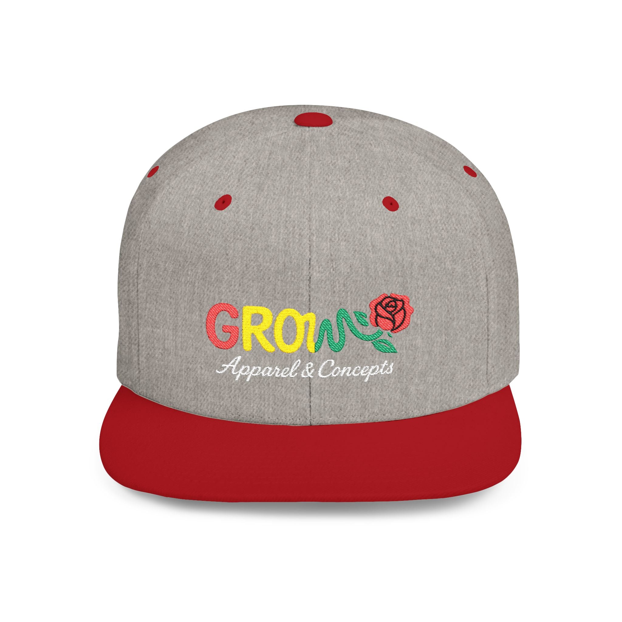 Grow Clothing™ Famous Embroidered UNISEX Flat Bill Snapback Cap style + comfort