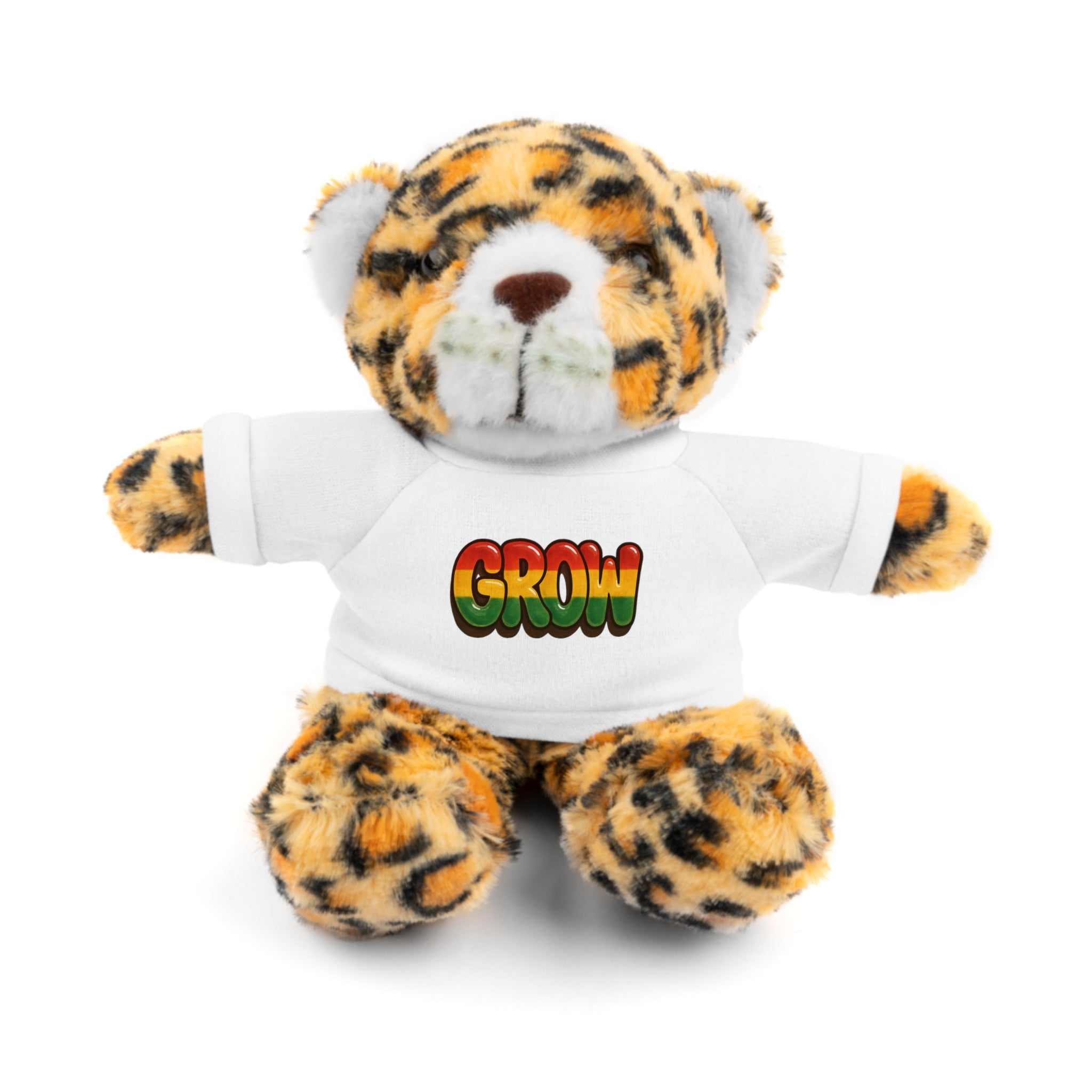 Grow Clothing™ - Rasta Bubble Shirt on your favorite Stuffed Animal, Cute Plush Toy, Gift for Kids, Motivational Bear, Birthday Present, Huggable Friend, Inspiring Decor