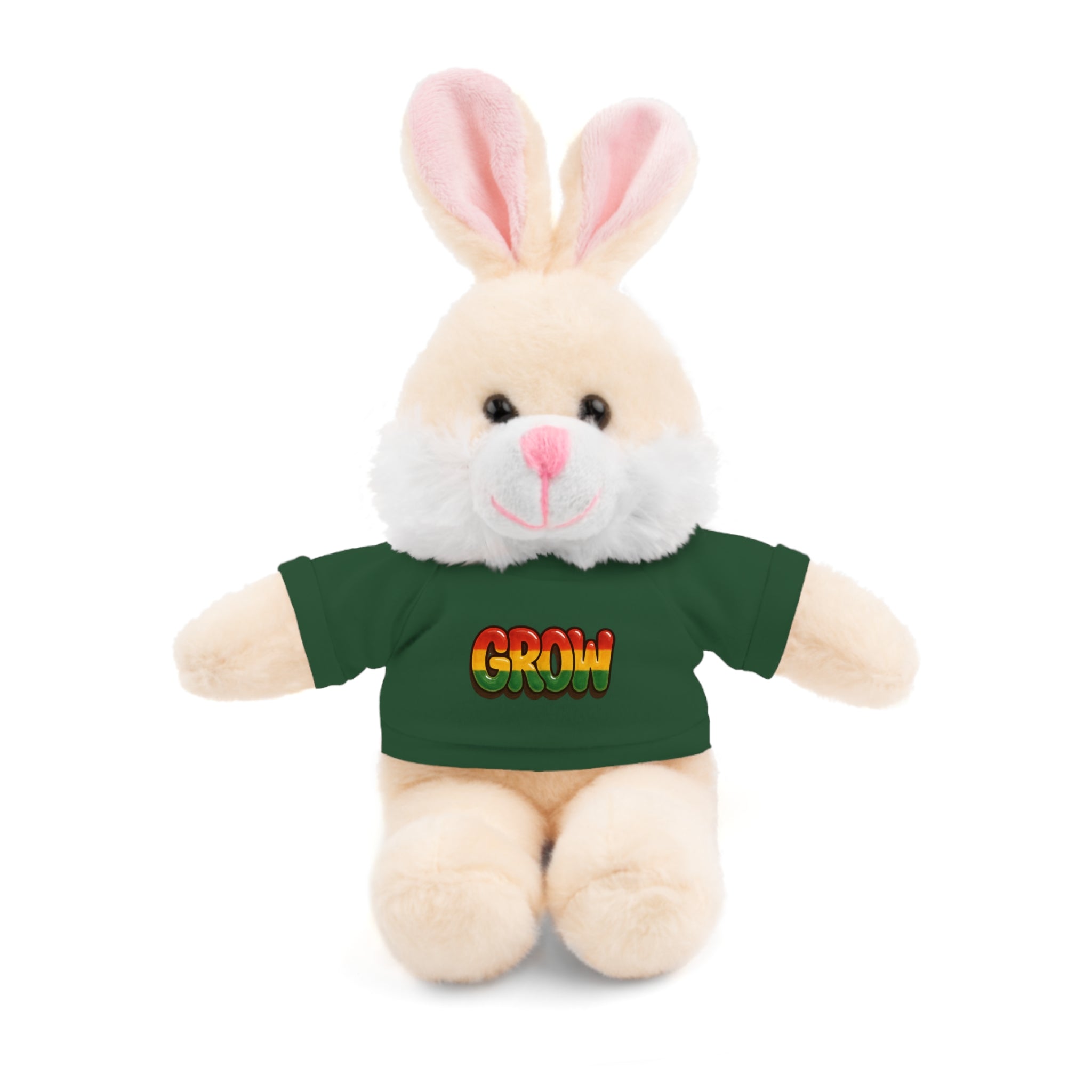 Grow Clothing™ - Rasta Bubble Shirt on your favorite Stuffed Animal, Cute Plush Toy, Gift for Kids, Motivational Bear, Birthday Present, Huggable Friend, Inspiring Decor
