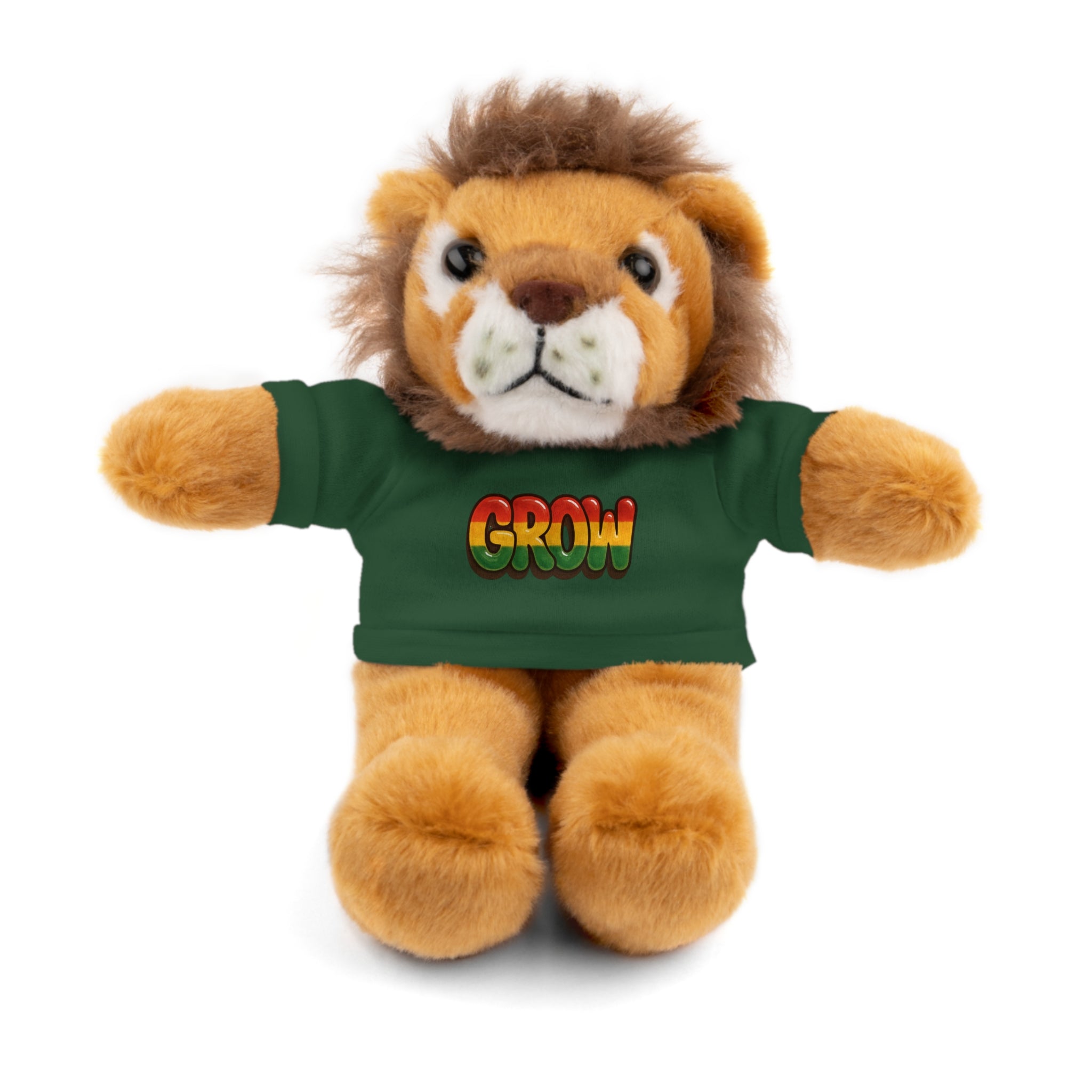 Grow Clothing™ - Rasta Bubble Shirt on your favorite Stuffed Animal, Cute Plush Toy, Gift for Kids, Motivational Bear, Birthday Present, Huggable Friend, Inspiring Decor