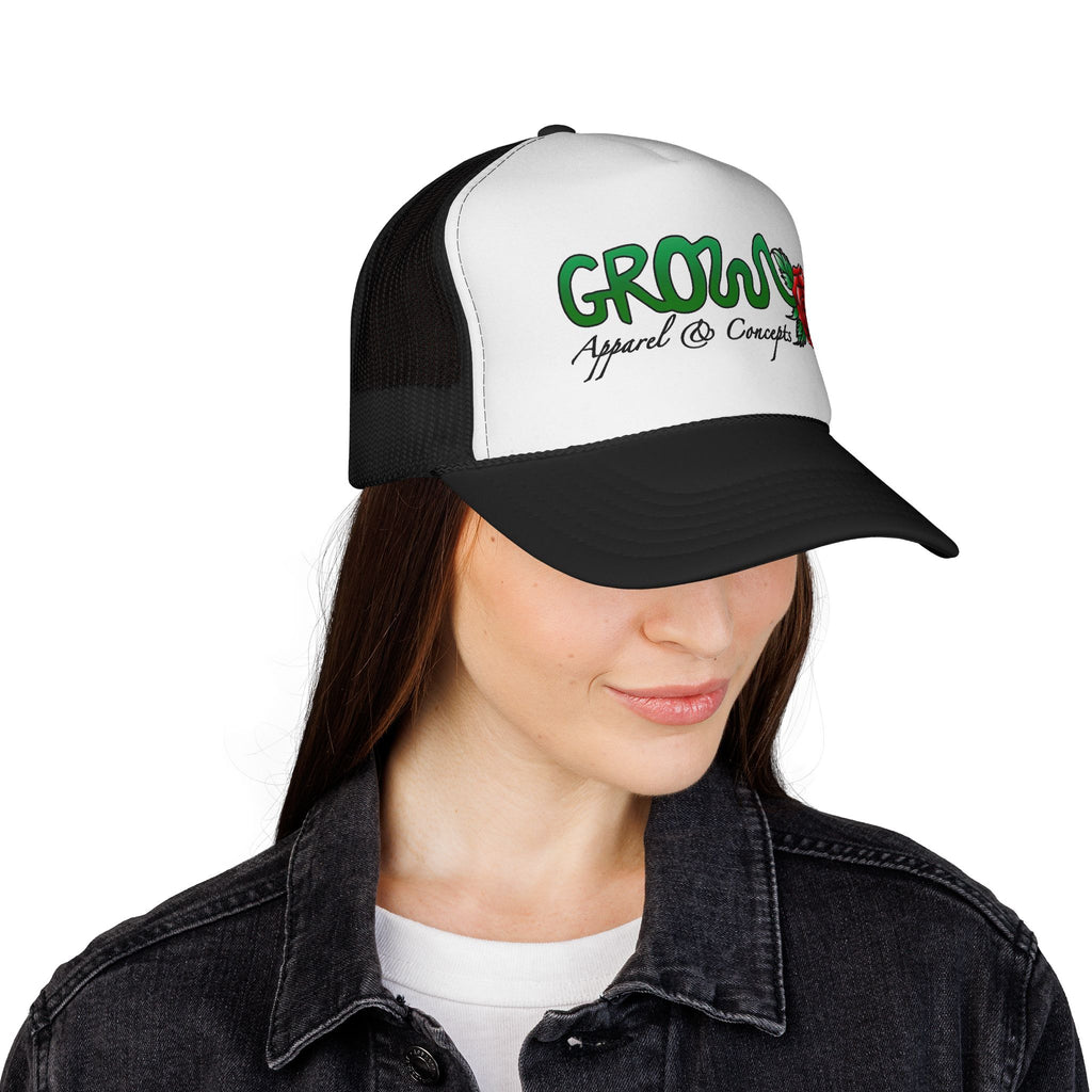 Grow’s THE ICON Trucker hat- non-embroidered streetwear hat, snapback, 20 flat