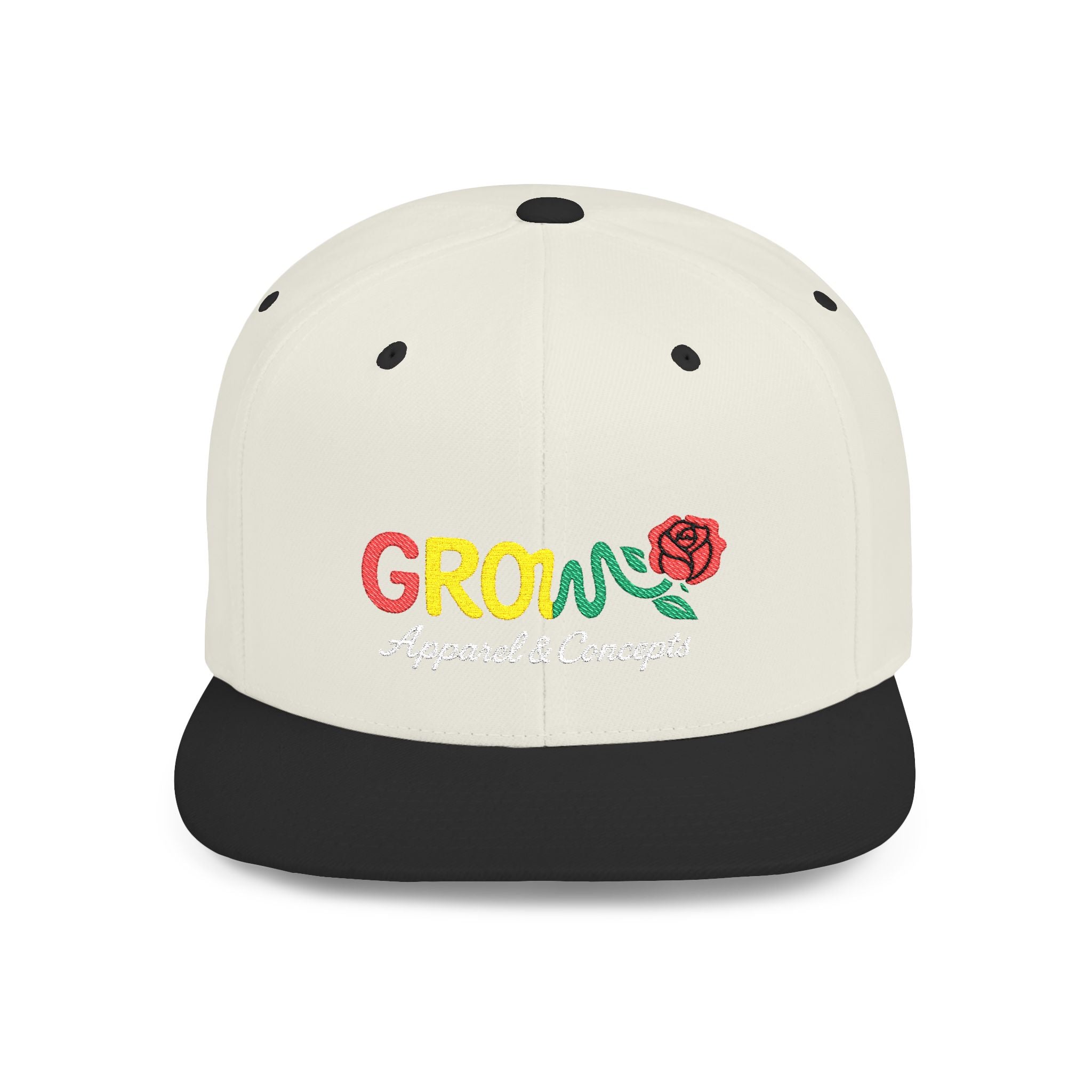 Grow Clothing™ Famous Embroidered UNISEX Flat Bill Snapback Cap style + comfort