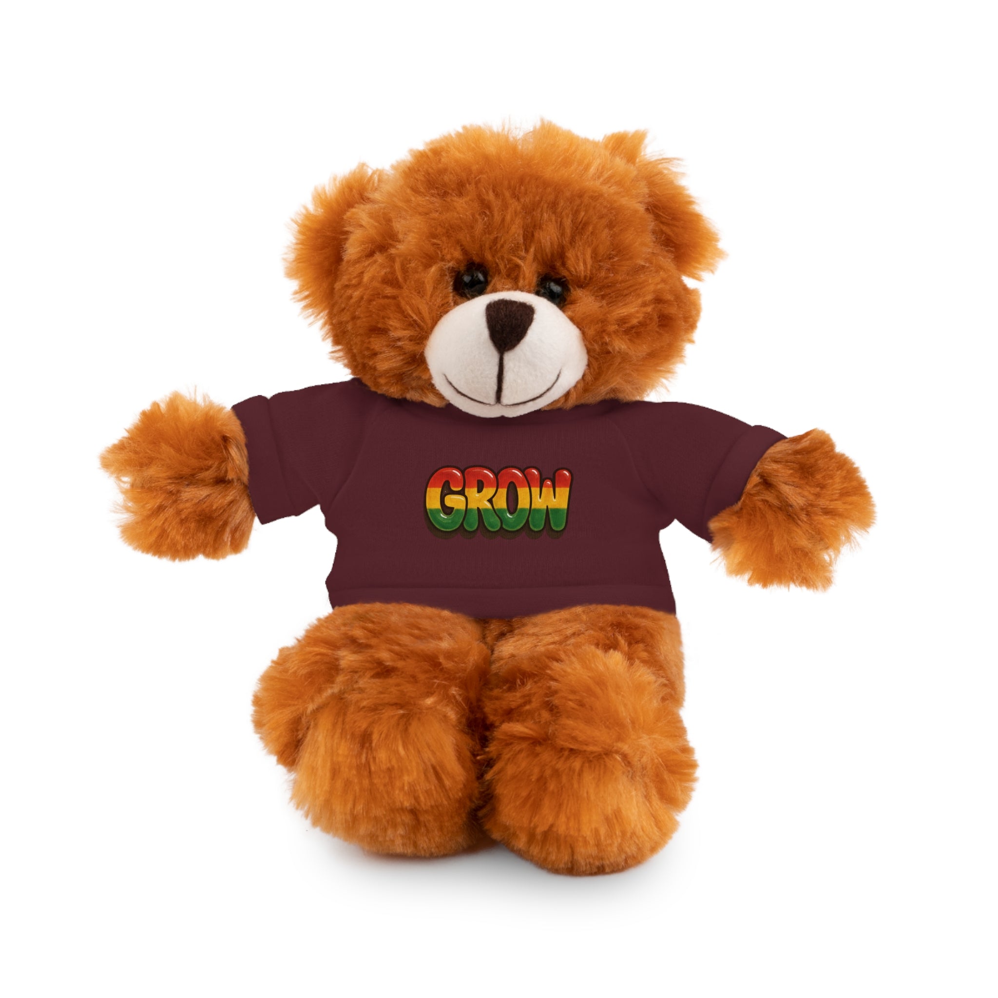 Grow Clothing™ - Rasta Bubble Shirt on your favorite Stuffed Animal, Cute Plush Toy, Gift for Kids, Motivational Bear, Birthday Present, Huggable Friend, Inspiring Decor