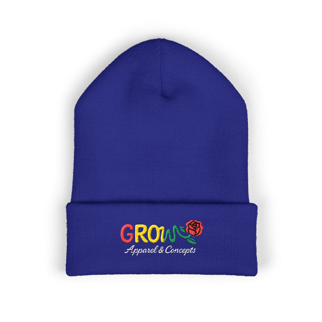 Embroidered Grow Beanie in Rasta Colors - Standout, streetwear, Rasta, Unisex