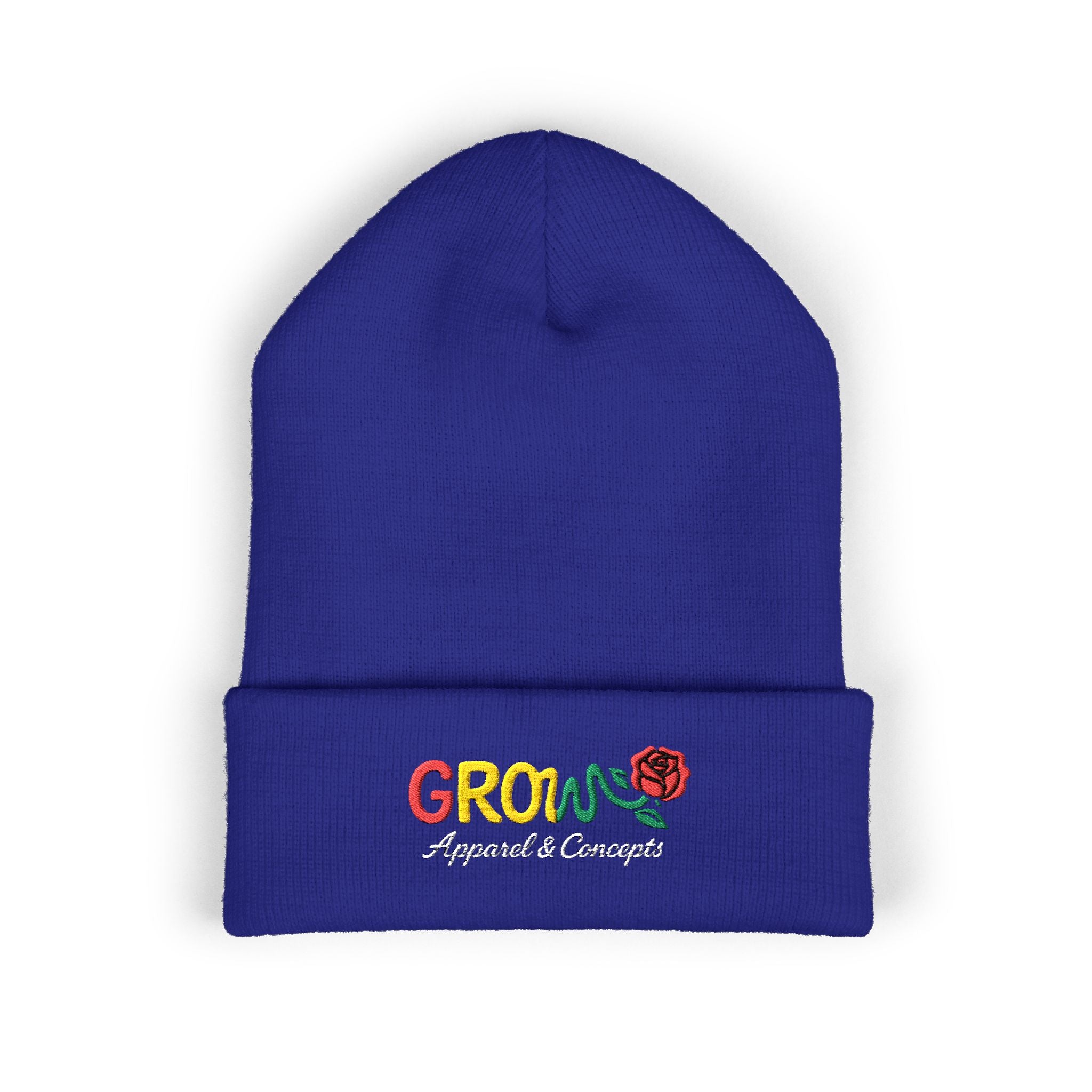 Embroidered Grow Beanie in Rasta Colors - Standout, streetwear, Rasta, Unisex