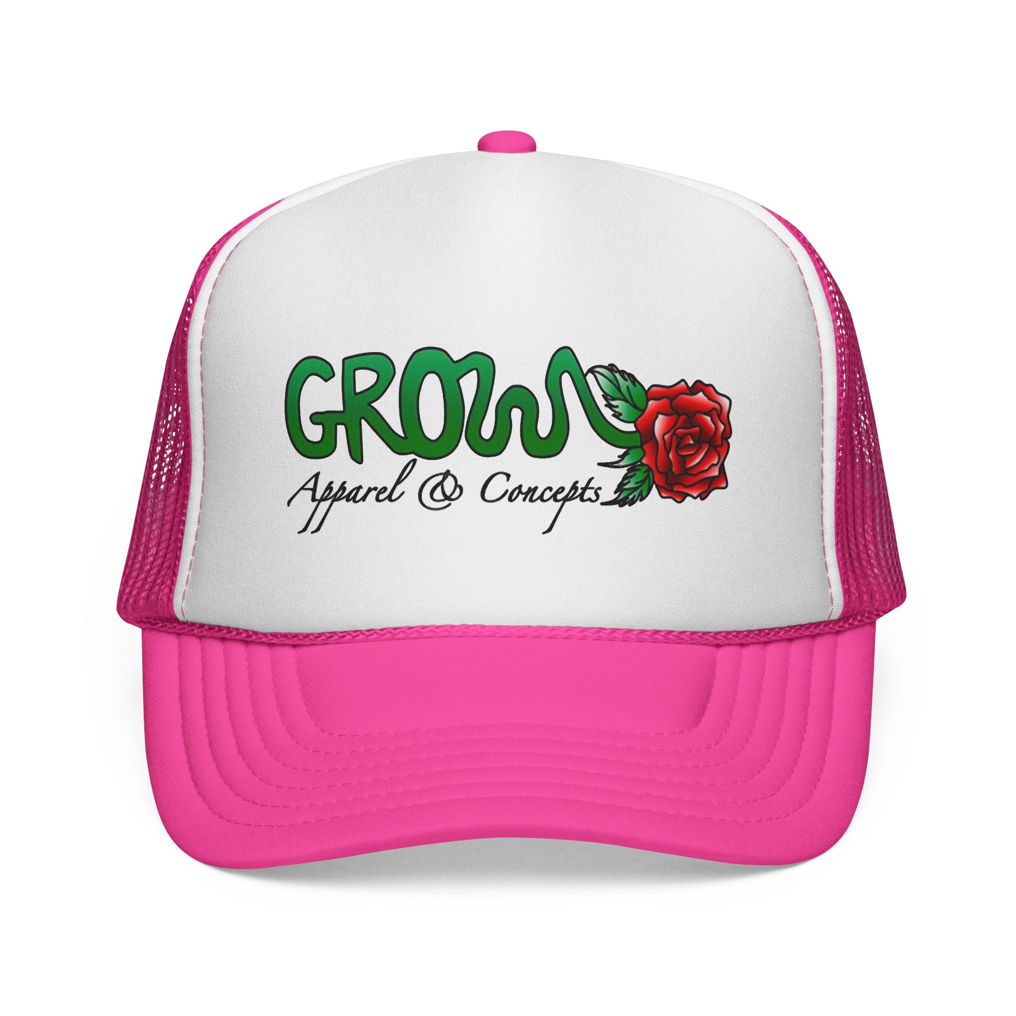 Grow’s THE ICON Trucker hat- non-embroidered streetwear hat, snapback, 20 flat