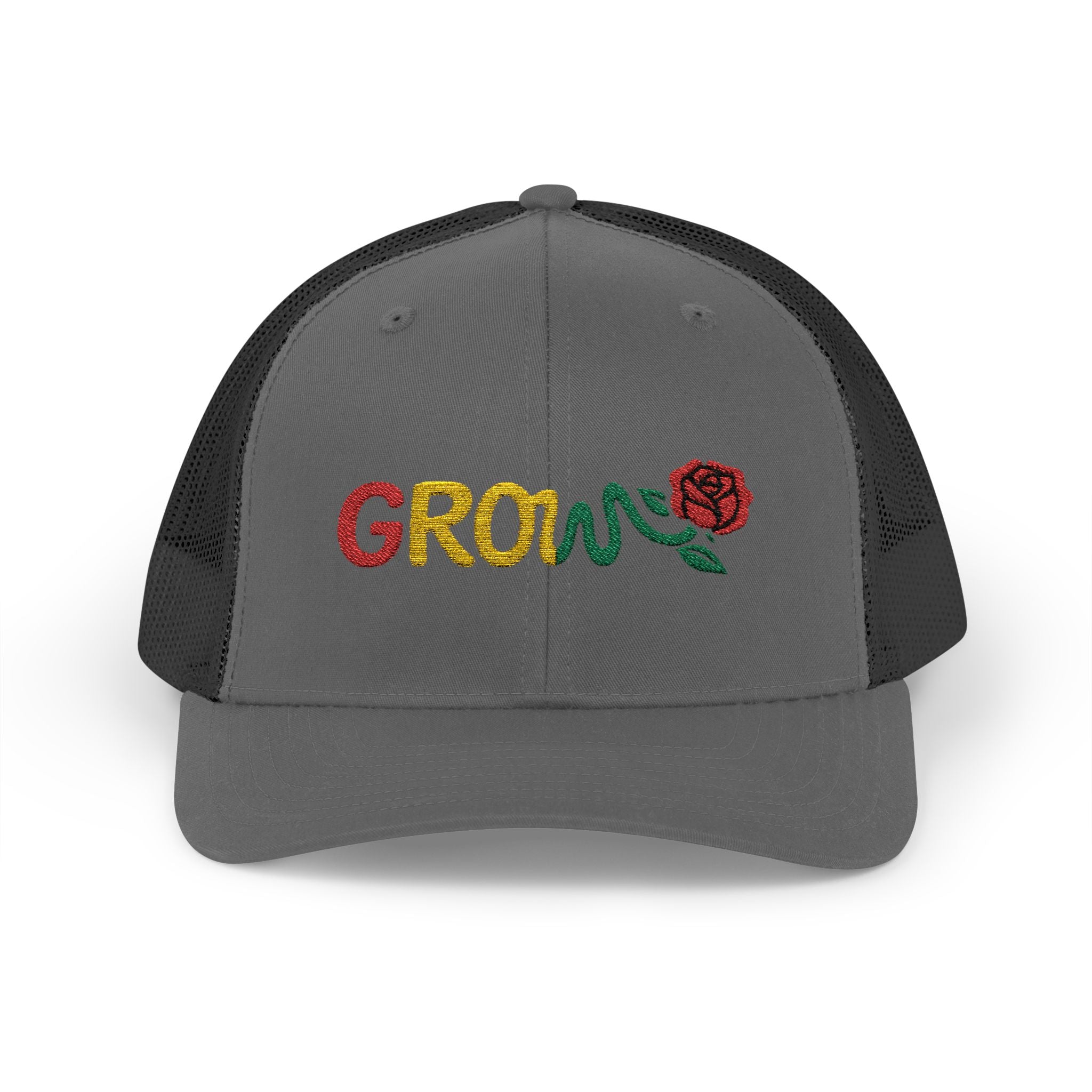 Grow Clothing™ Embroidered Rasta Snapback Trucker Hat - Good Quality - Positive Streetwear