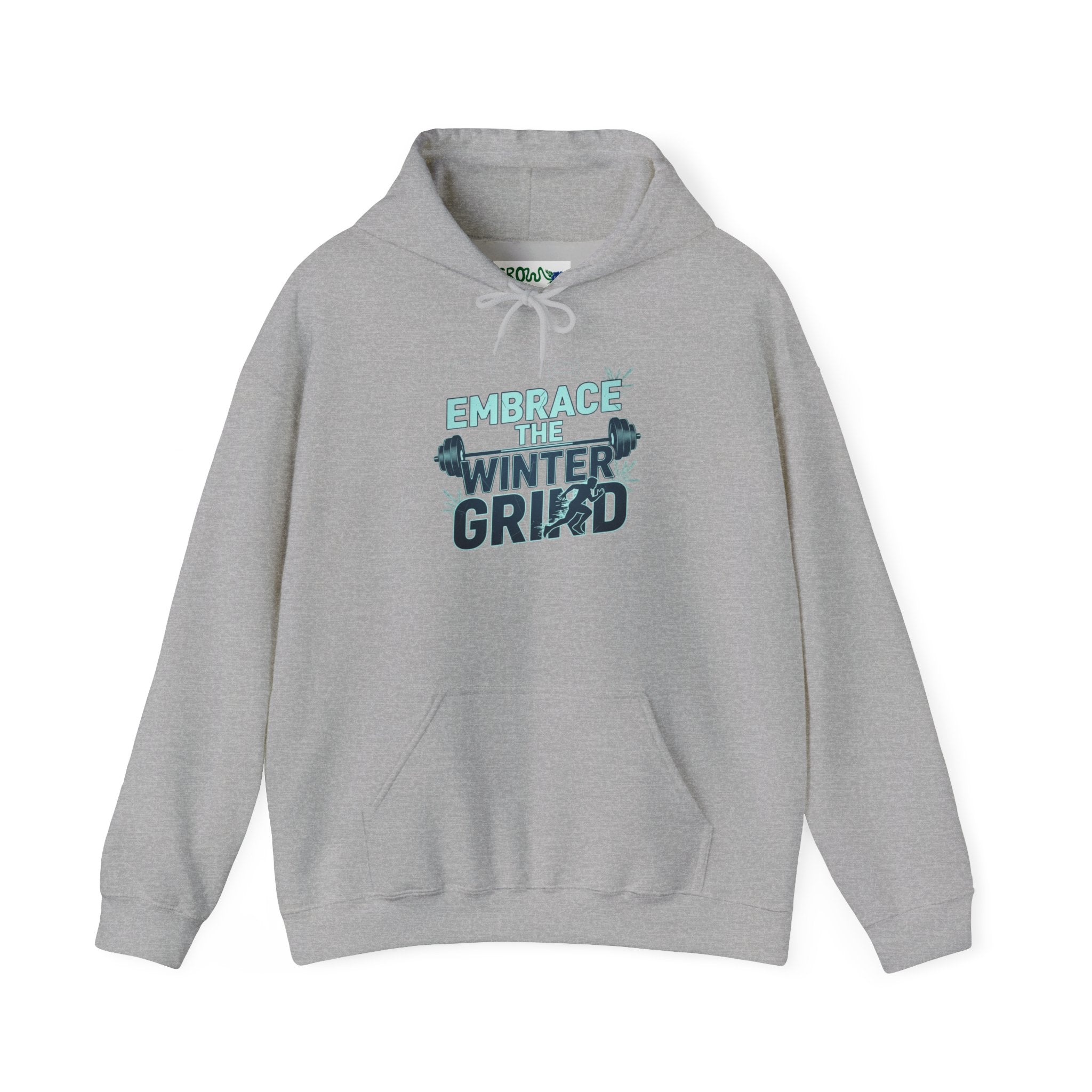 Winter Grind Hoodie | gym motivation hoodie, winter workout shirt, positive streetwear, cool workout clothing |  The Grow Clothing™