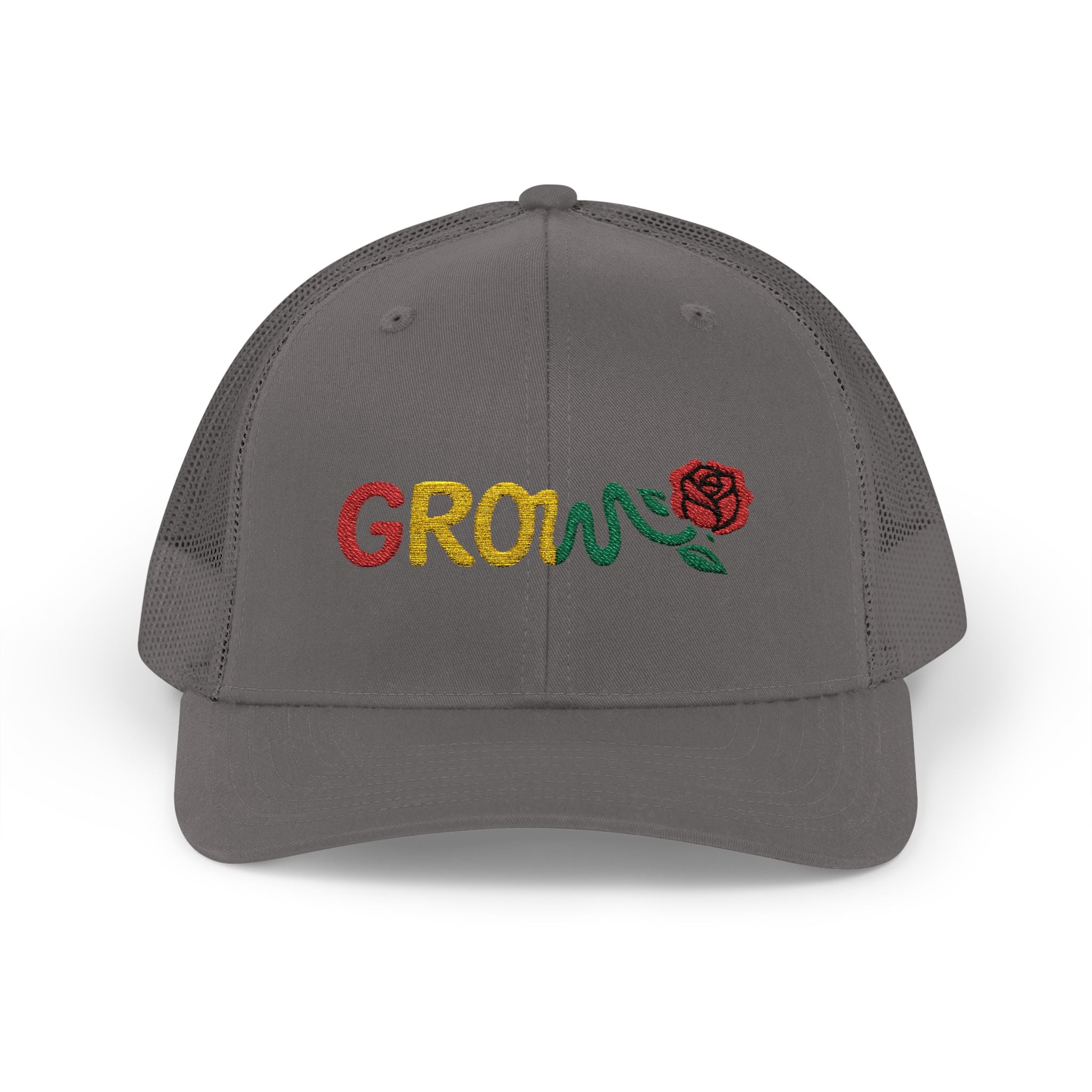 Grow Clothing™ Embroidered Rasta Snapback Trucker Hat - Good Quality - Positive Streetwear