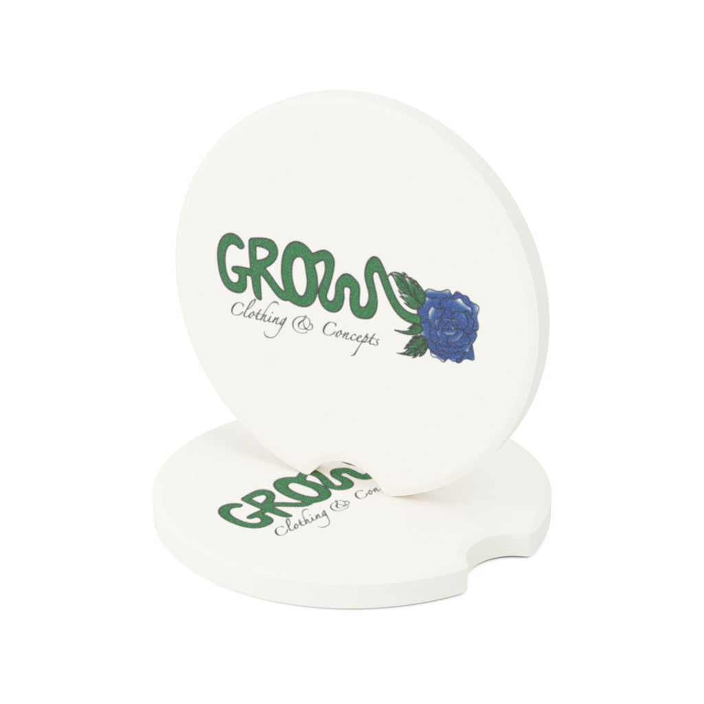 Grow Soapstone Car Coaster (blue rose) - Stylish Eco-Friendly Car Drink Holder
