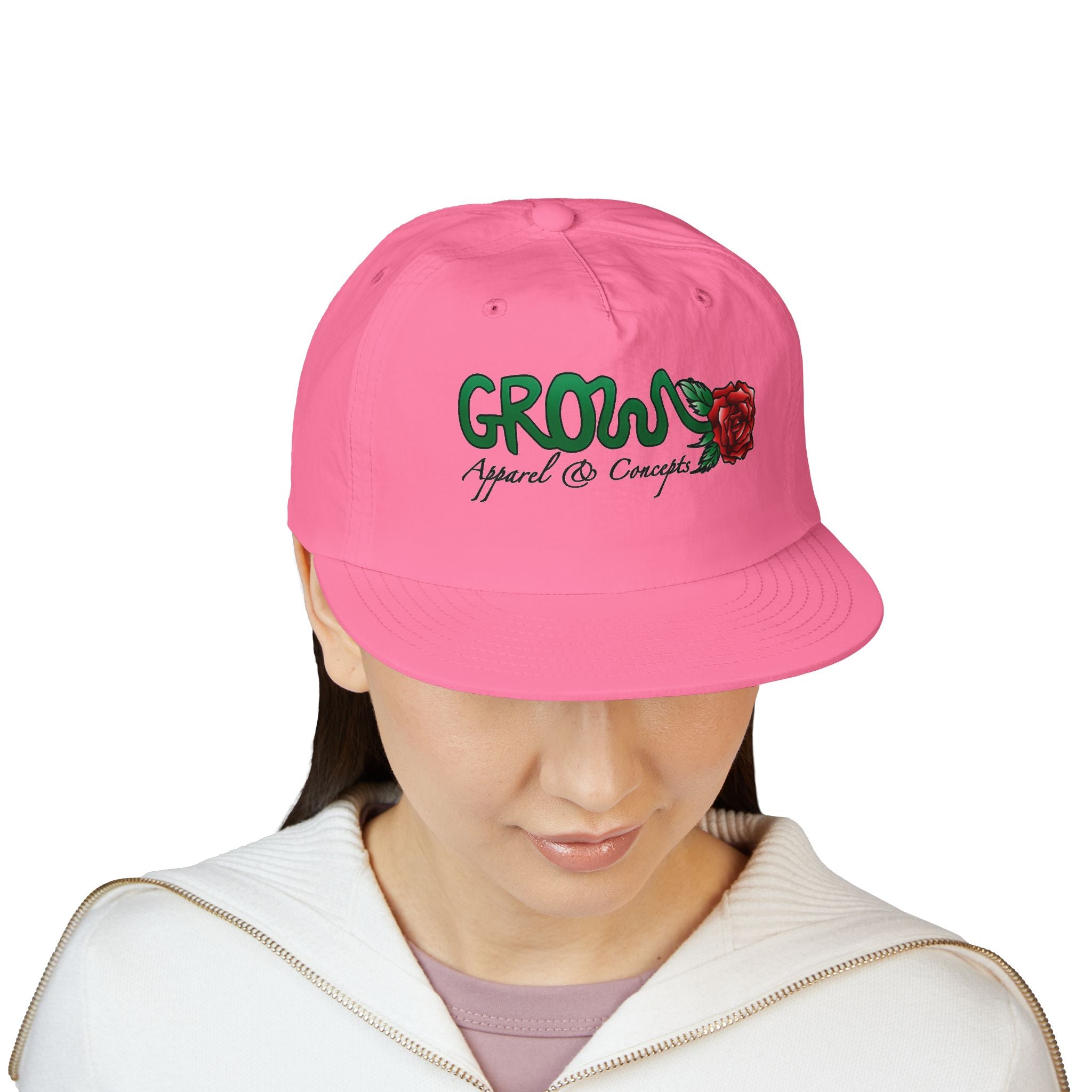 Grow Clothing™  Iconic Surf Cap (printed) was one of our first, unisex, many colors, snapback, nylon, GREAT quality (great surf hat!)