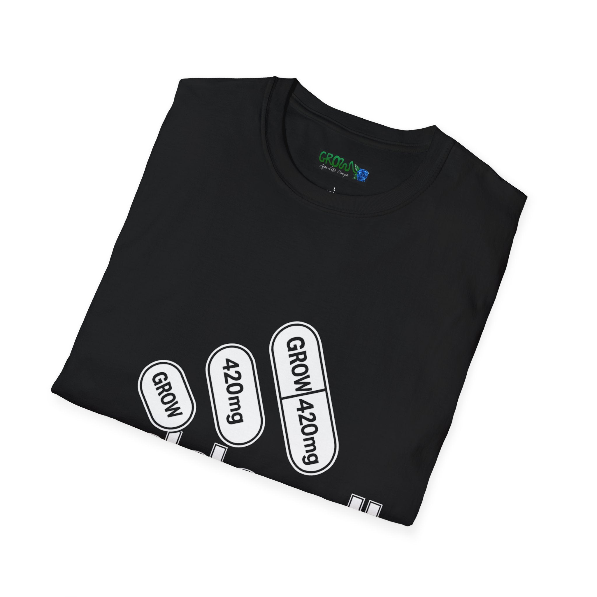 Statement Pill T-Shirt, Adderall Drug Tee, Overprescribed line - Blue Rose