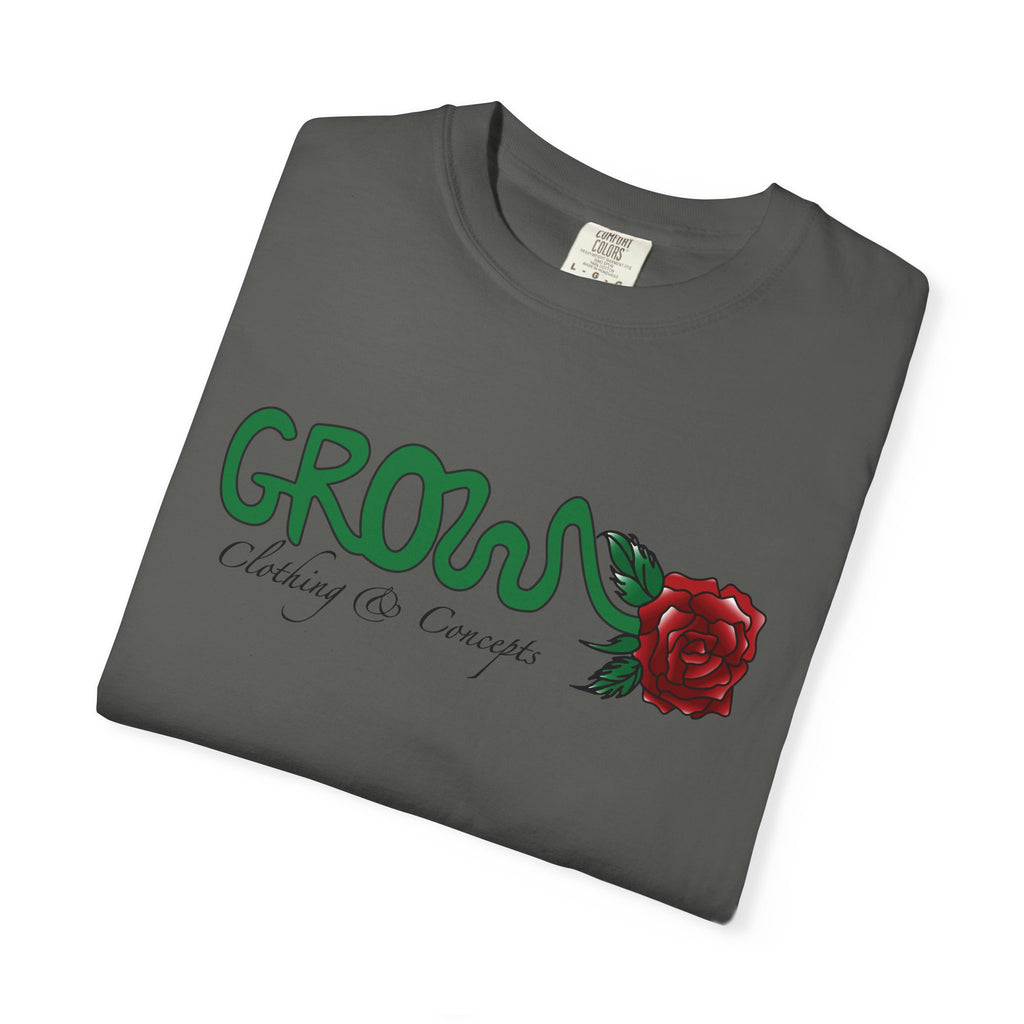 Grows high quality soft cotton T-Shirt, relaxed fit, blue & red rose, unisex, Limited