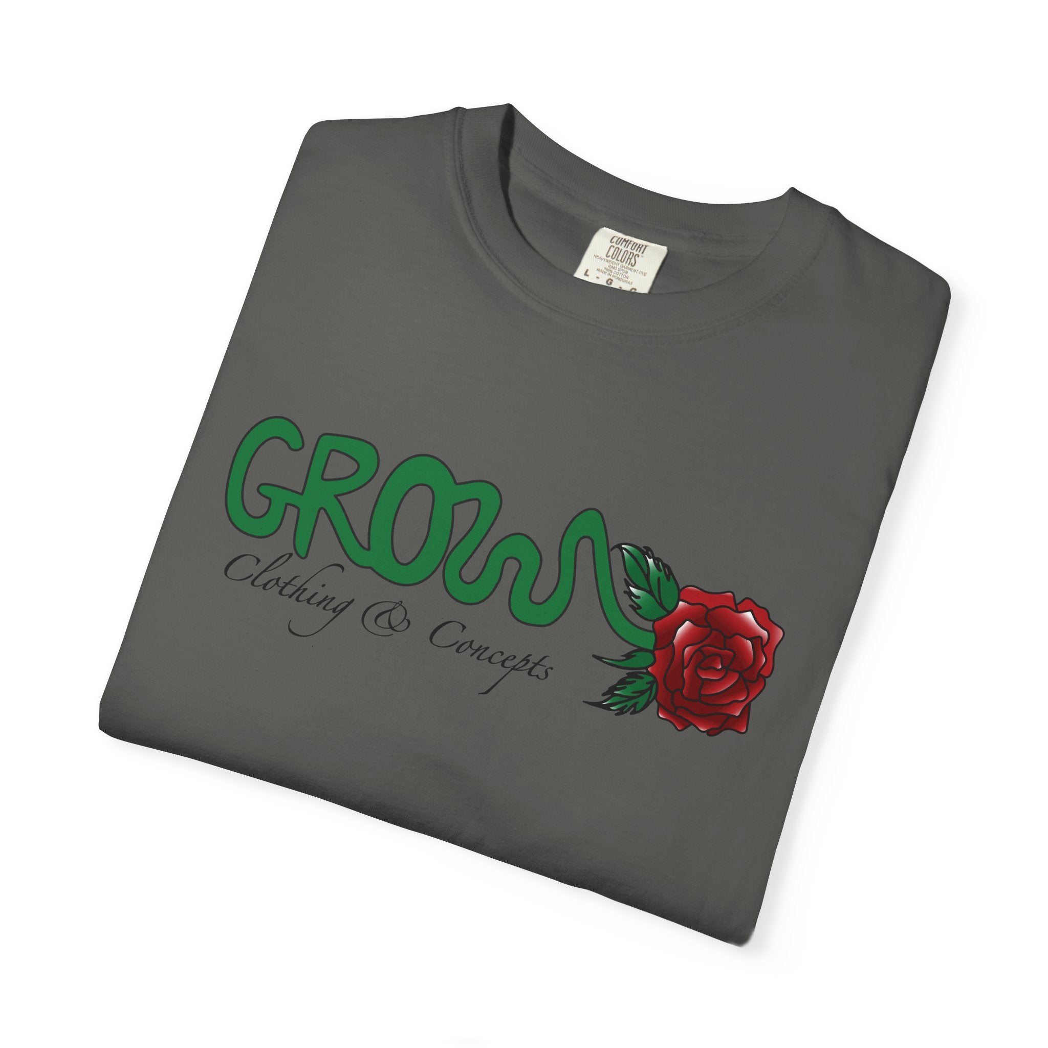 Grows high quality soft cotton T-Shirt, relaxed fit, blue & red rose, unisex, Limited